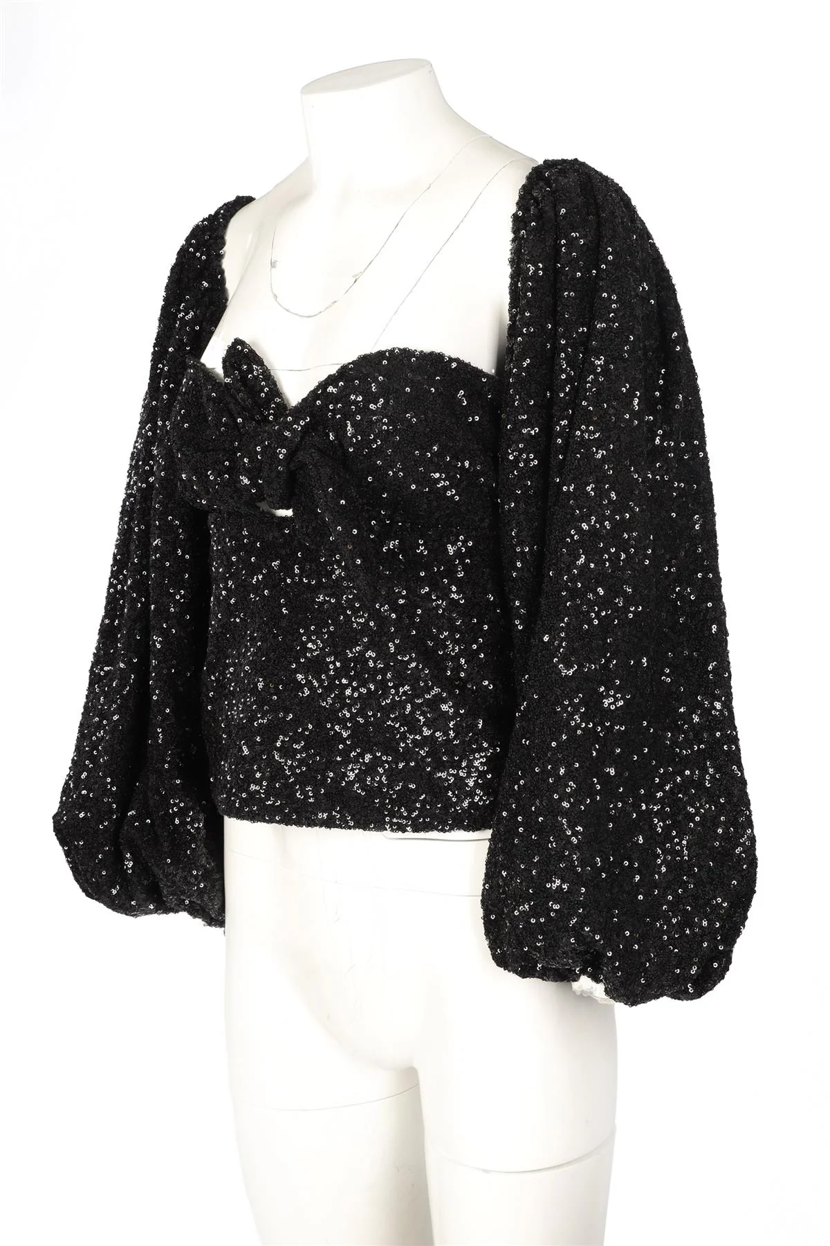 THE ATTICO BLACK SEQUIN TOP IT 38 UK 6 - Image 4