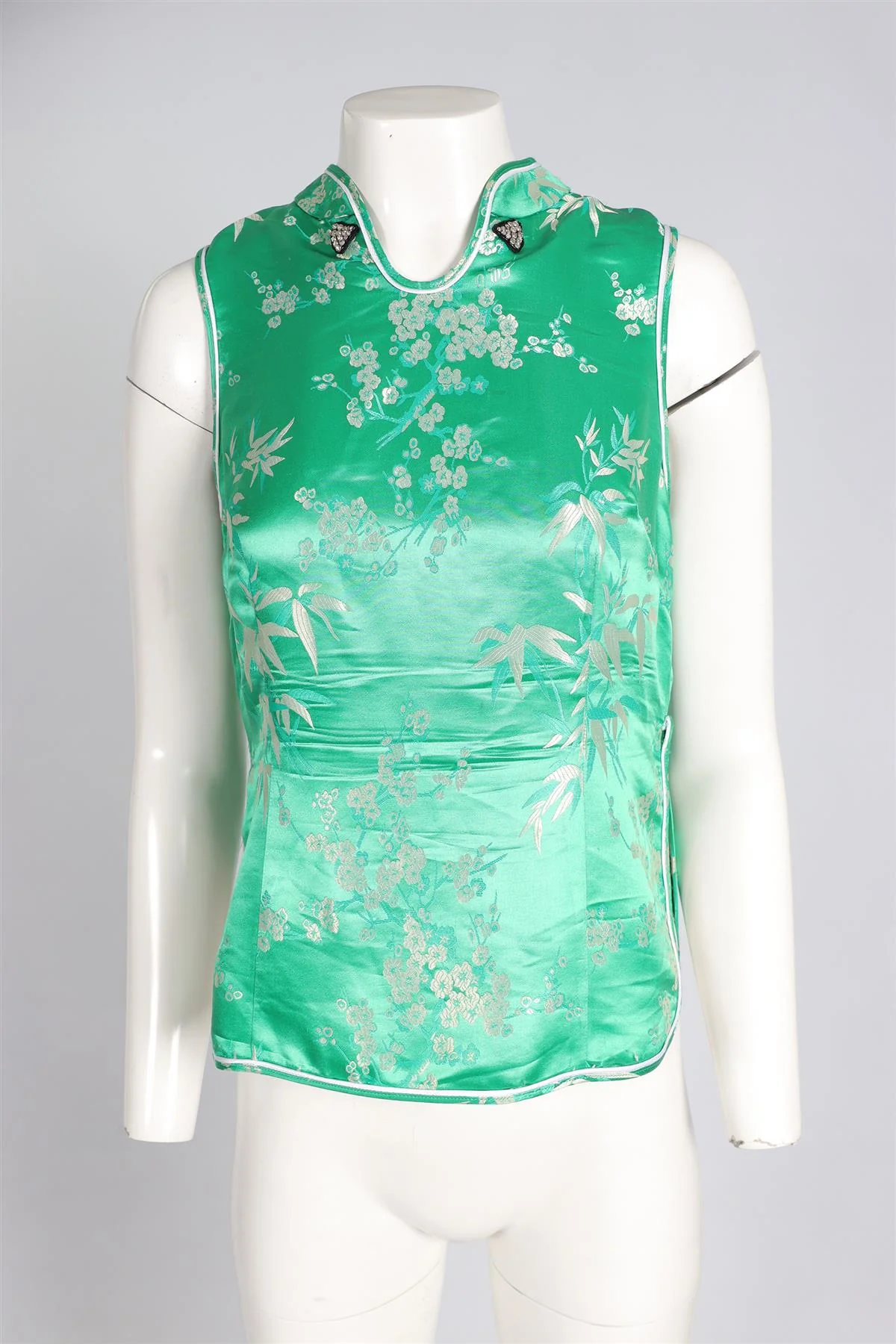 THE ATTICO GREEN SATIN TOP UK 4 US 0 - Image 2