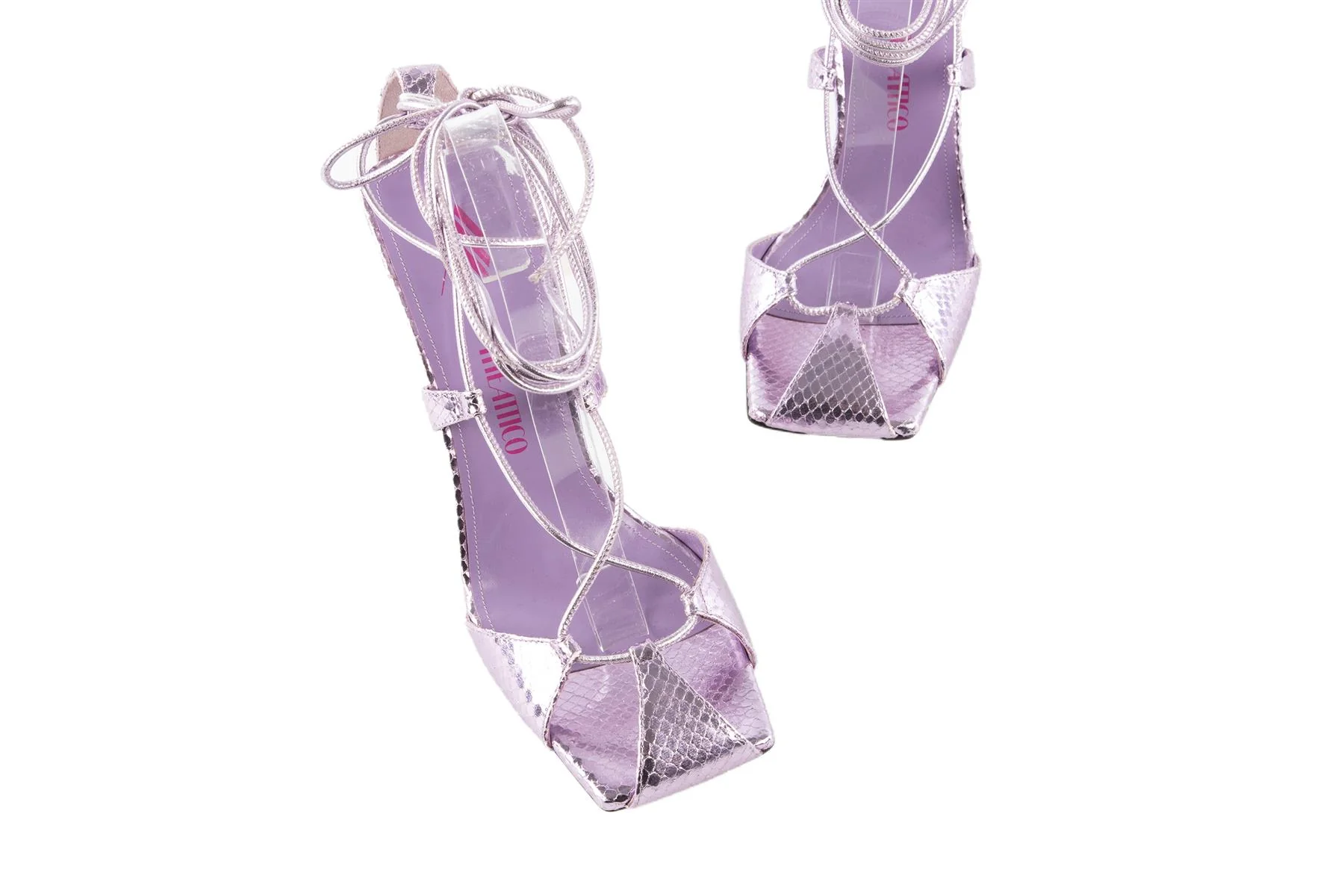 THE ATTICO PURPLE ADELE LEATHER SANDALS EU 39 UK 6 US 9 - Image 4