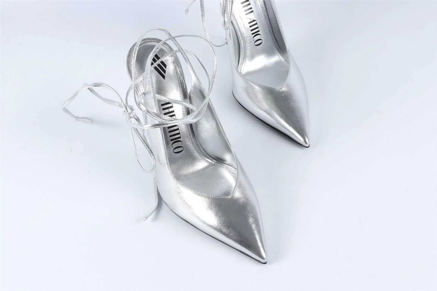 THE ATTICO SILVER LEATHER PUMPS EU 38 UK 5 US 8 - Image 4