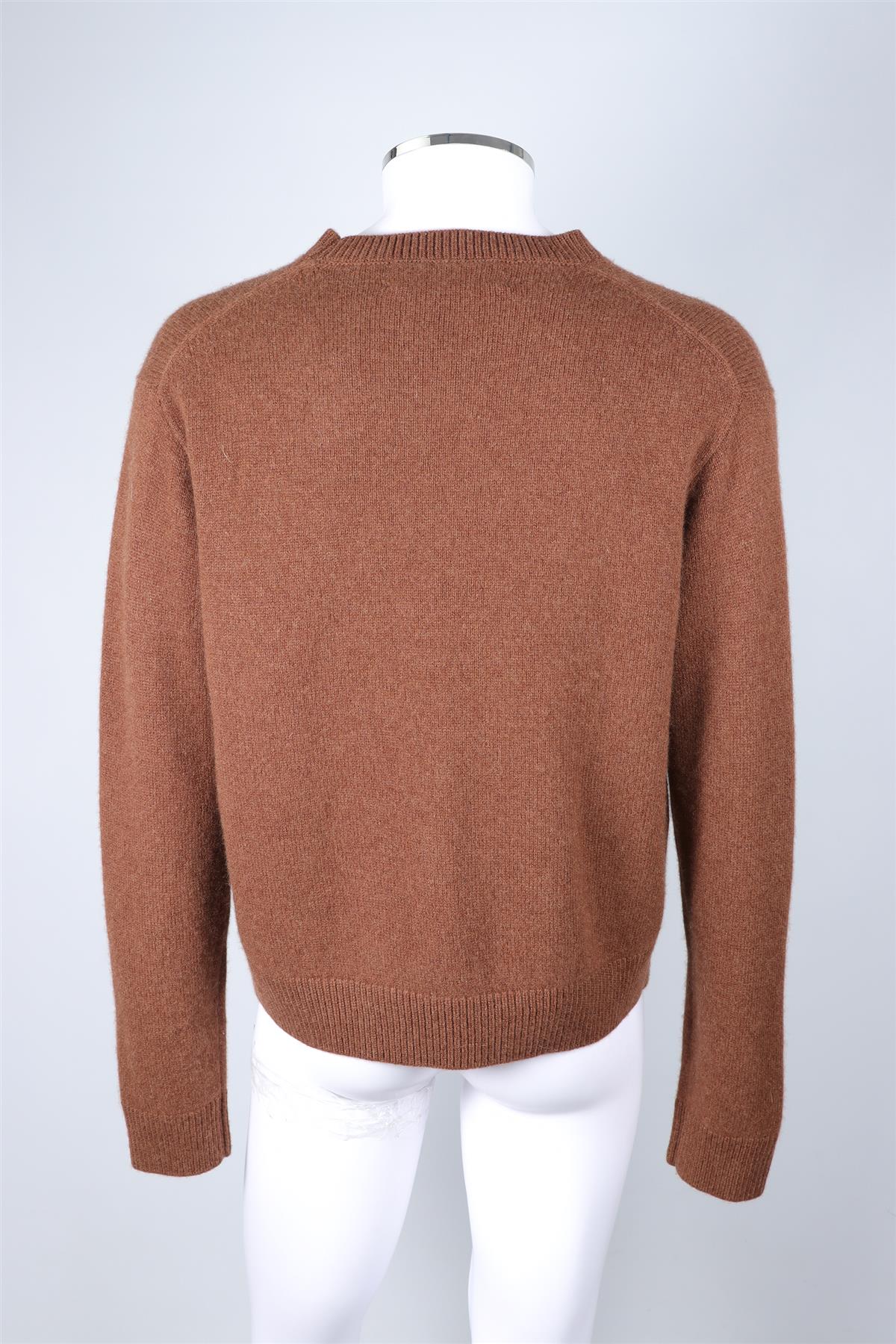 THE ELDER STATEMAN BROWN MEN'S CASHMERE SWEATER MEDIUM - Image 4