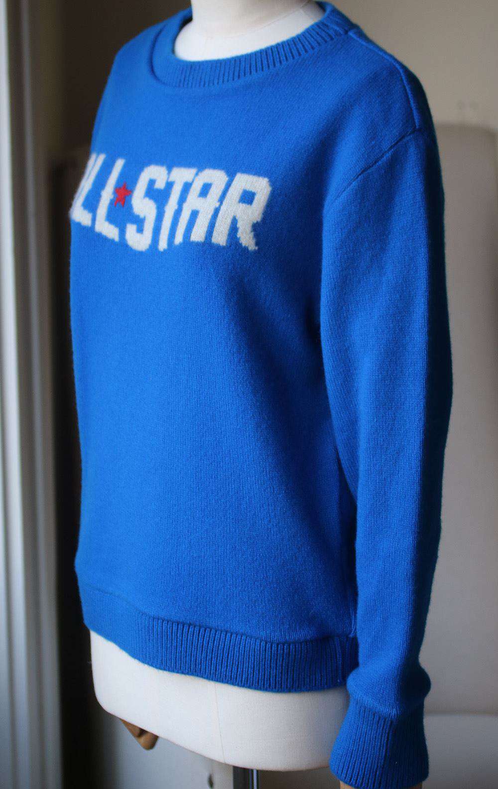 THE ELDER STATESMAN NBA ALL STARS LOGO CASHMERE SWEATER SMALL - Image 4