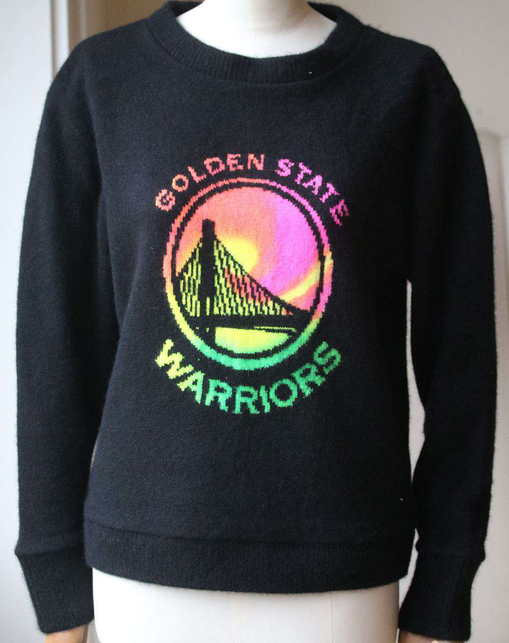 THE ELDER STATESMAN NBA GOLDEN STATE WARRIORS CASHMERE SWEATER SMALL - Image 3