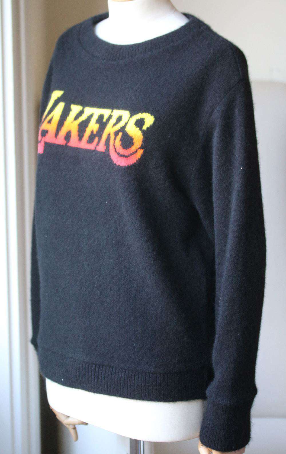 THE ELDER STATESMAN NBA LAKERS LOGO CASHMERE SWEATER SMALL - Image 4