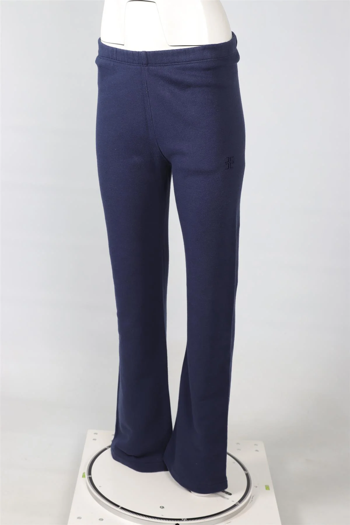 THE ETERNE NAVY COTTON STRAIGHT LEG PANTS SMALL - Image 3