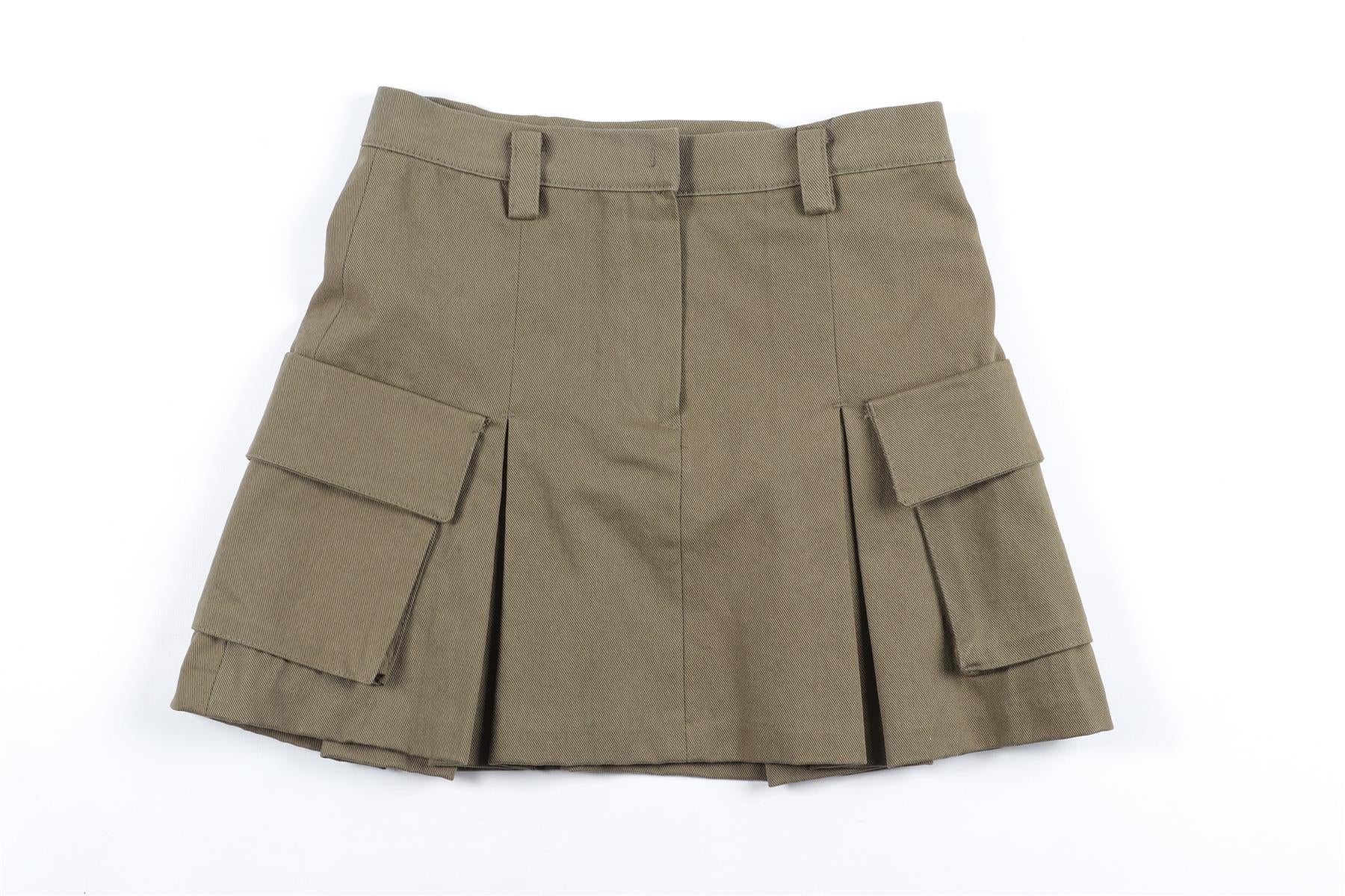 THE FRANKIE SHOP GREEN COTTON MINI SKIRT XSMALL - Image 2