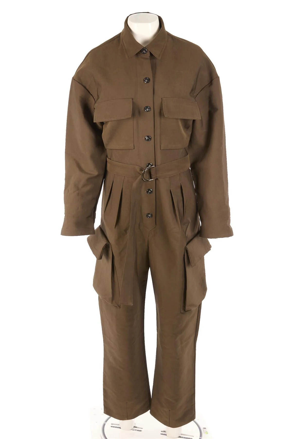 THE FRANKIE SHOP KHAKI COTTON JUMPSUIT SMALL - Image 2