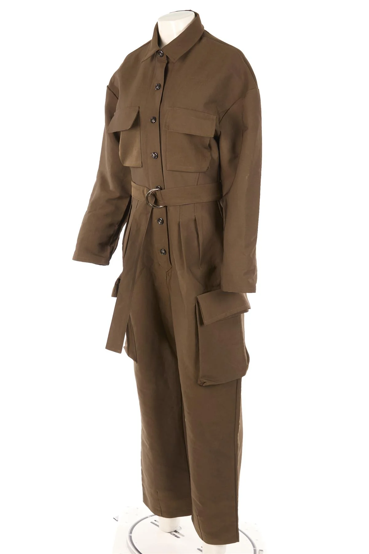 THE FRANKIE SHOP KHAKI COTTON JUMPSUIT SMALL - Image 3