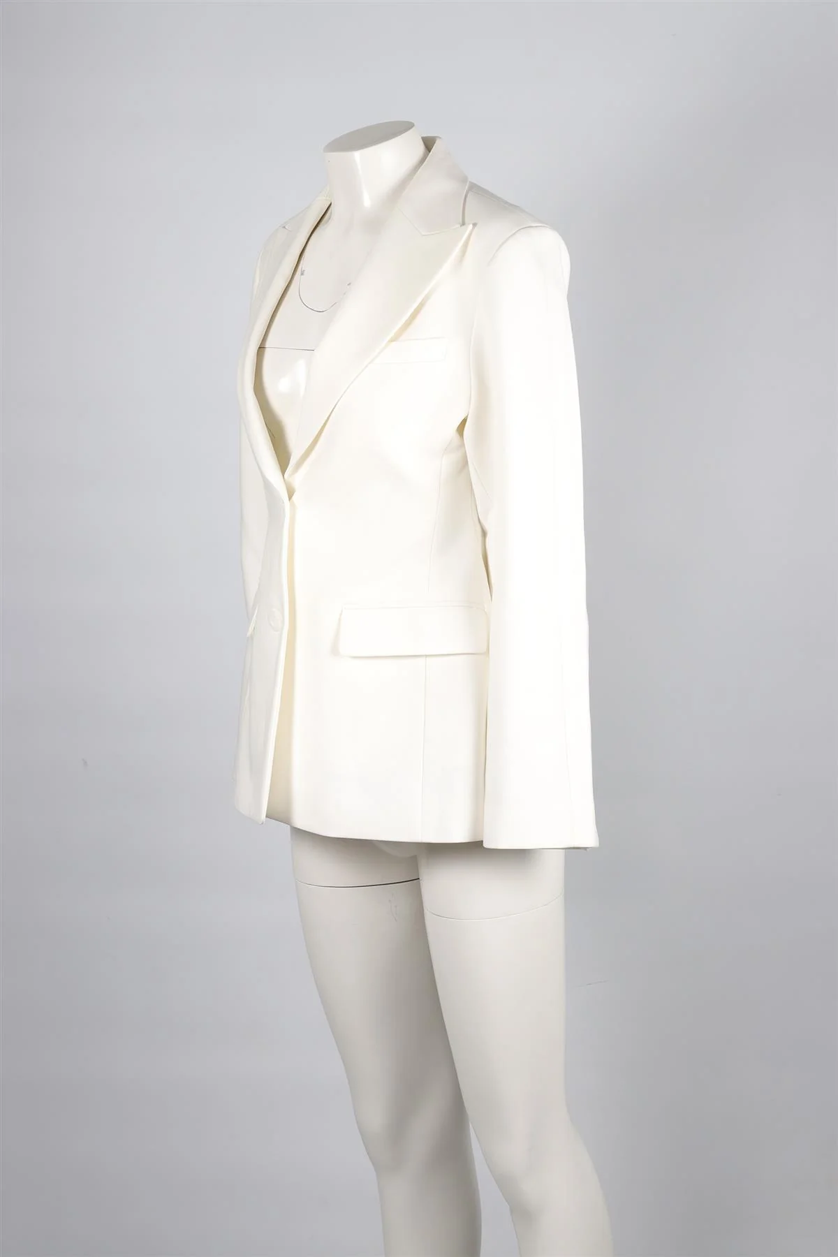 THE FRANKIE SHOP WHITE CREPE BLAZER XSMALL - SMALL - Image 3