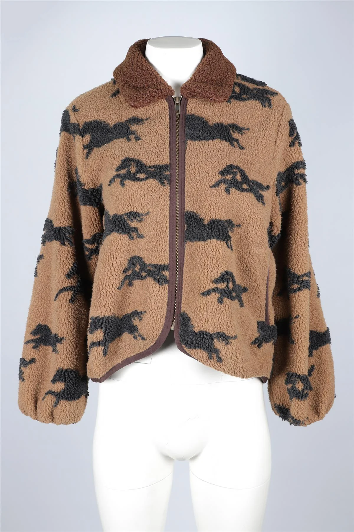 THE GREAT BROWN FLEECE JACKET UK 8 - Image 2