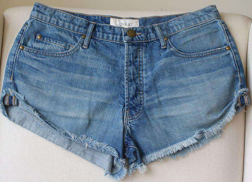 THE GREAT THE CUT OFF DENIM SHORTS W26 UK 8 - Image 9