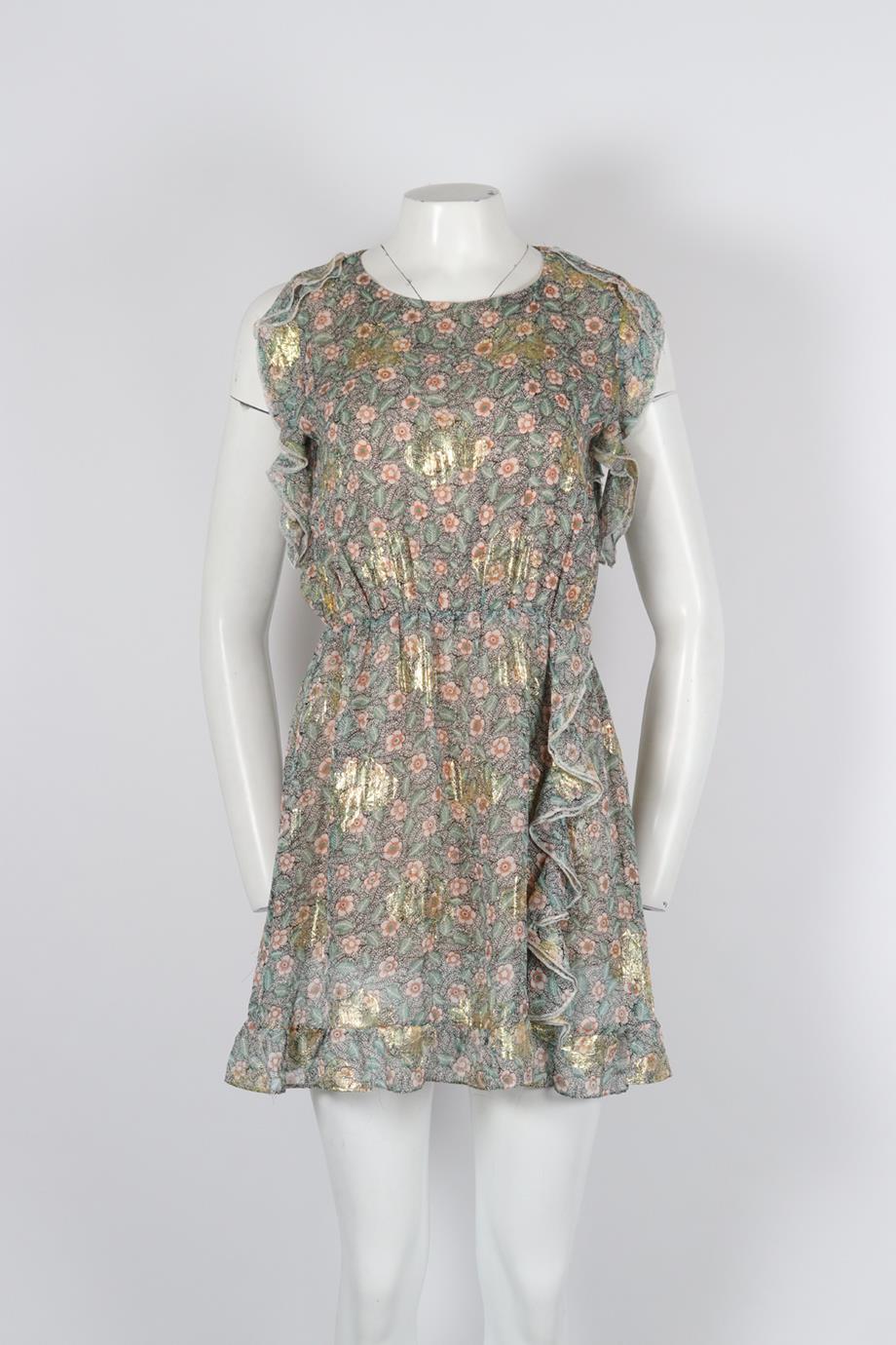 THE KOOPLES FLORAL PRINT SILK MINI DRESS UK 8 - Image 2