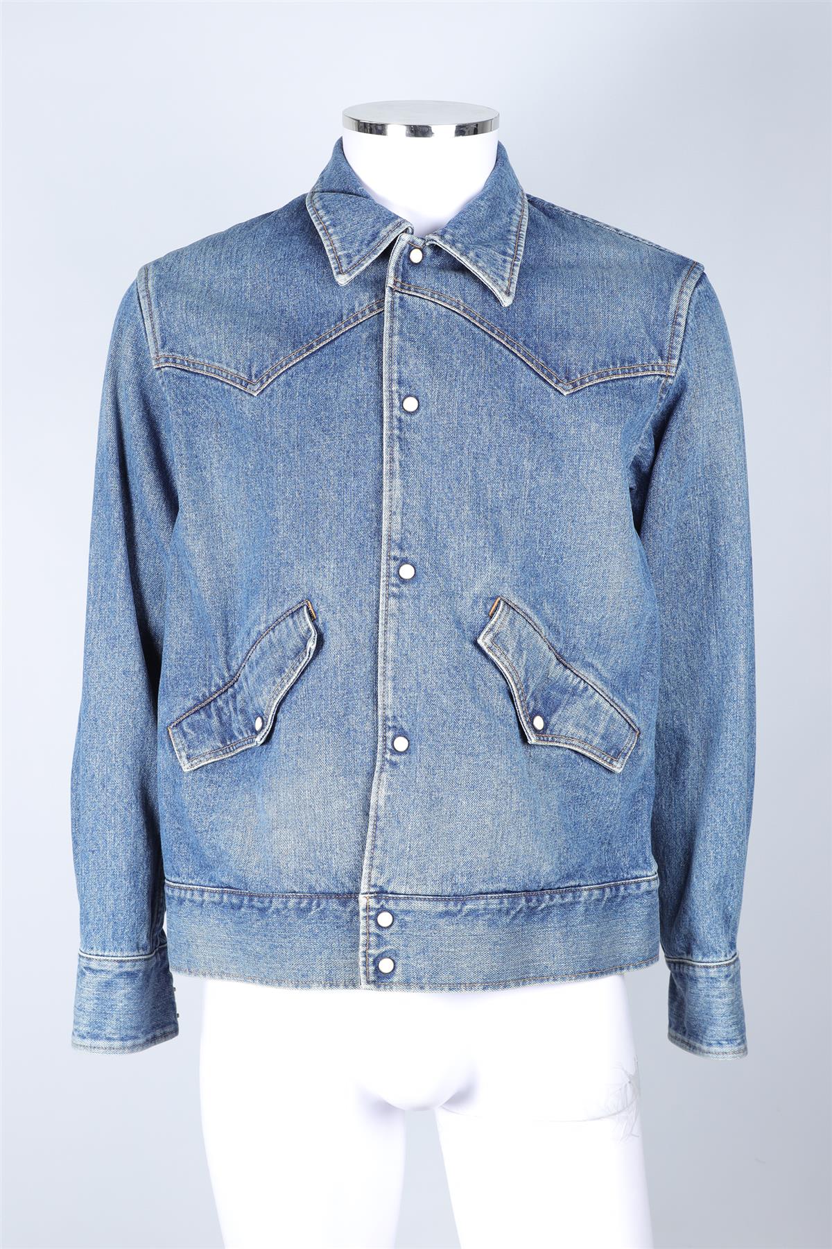 THE LETTERS BLUE MEN'S DENIM JACKET MEDIUM - Image 2