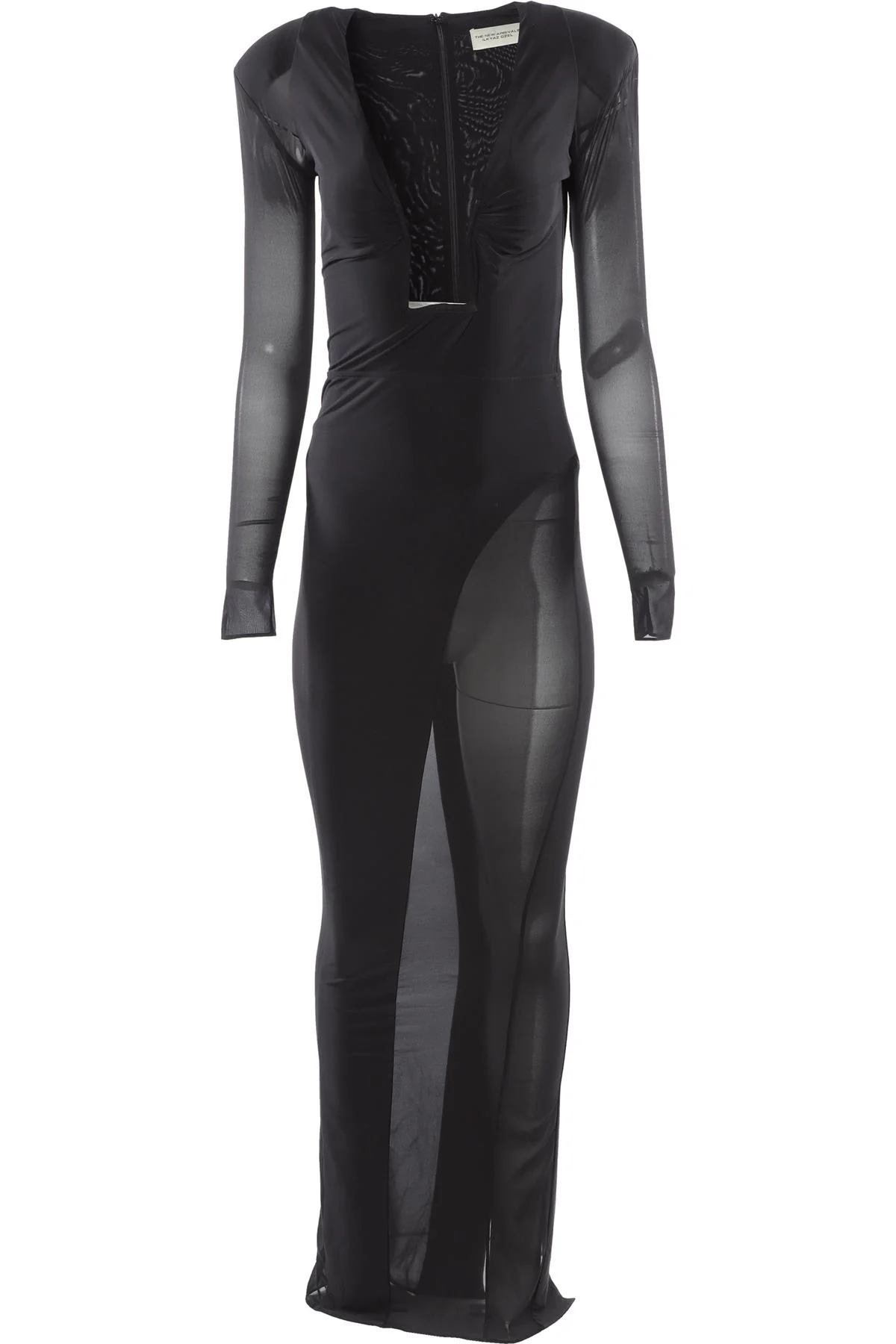 THE NEW ARRIVALS ILKYAZ OZEL BLACK JERSEY MAXI DRESS IT 36 UK 4