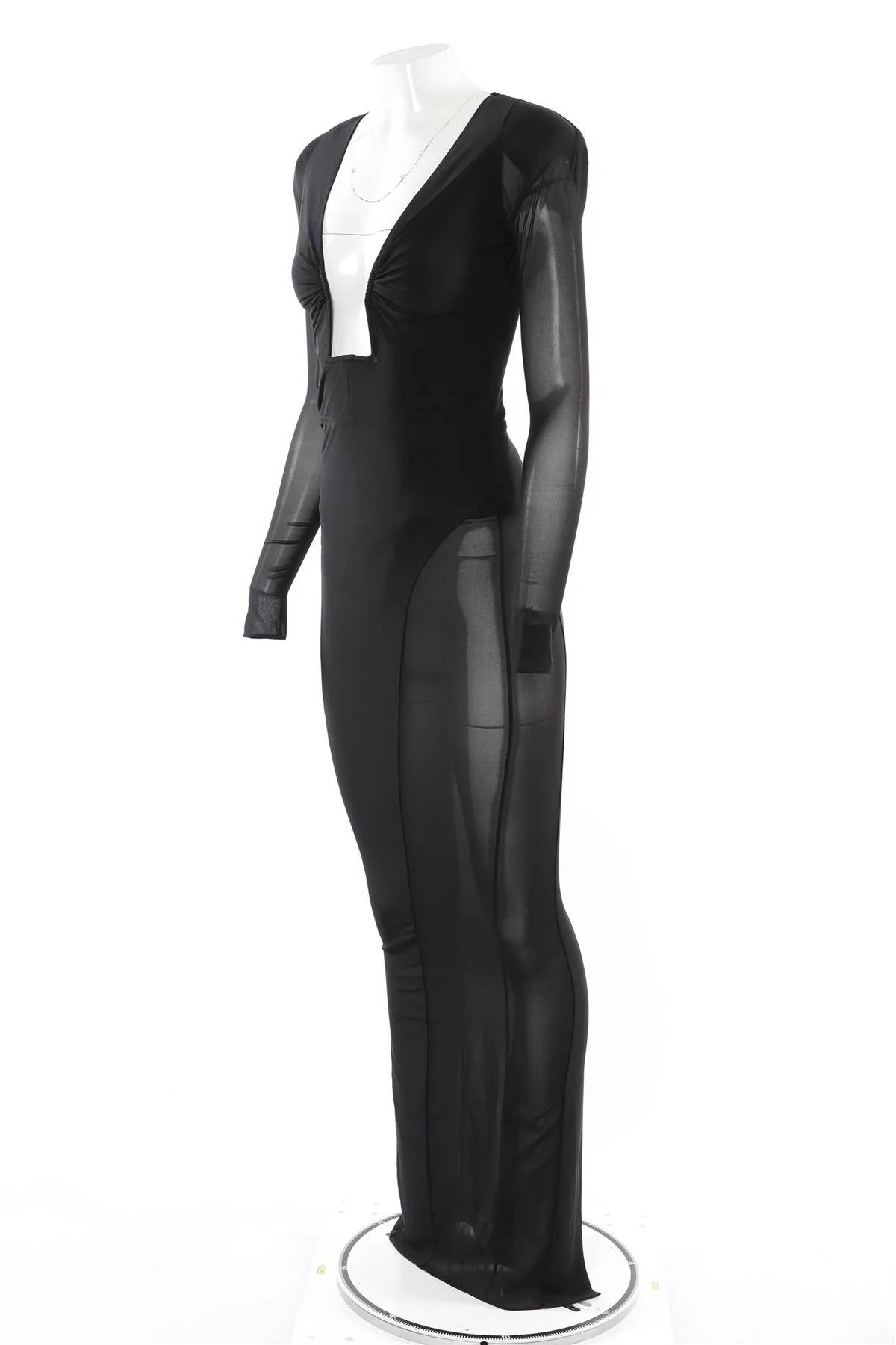THE NEW ARRIVALS ILKYAZ OZEL BLACK JERSEY MAXI DRESS IT 36 UK 4 - Image 3
