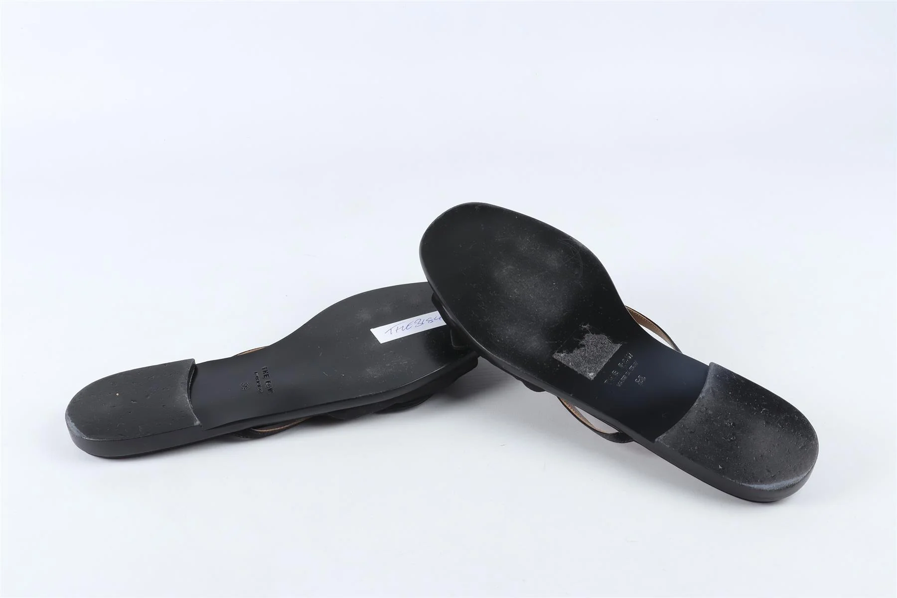 THE ROW BLACK APRIL SATIN SANDALS EU 39 UK 6 US 9 - Image 6