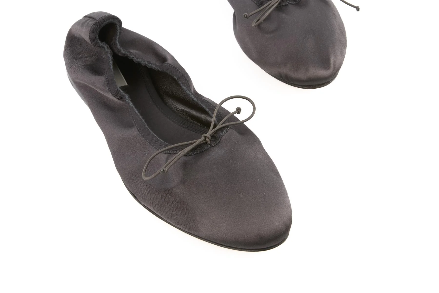 THE ROW BLACK AWAR SATIN BALLET FLATS EU 38 UK 5 US 8 - Image 4