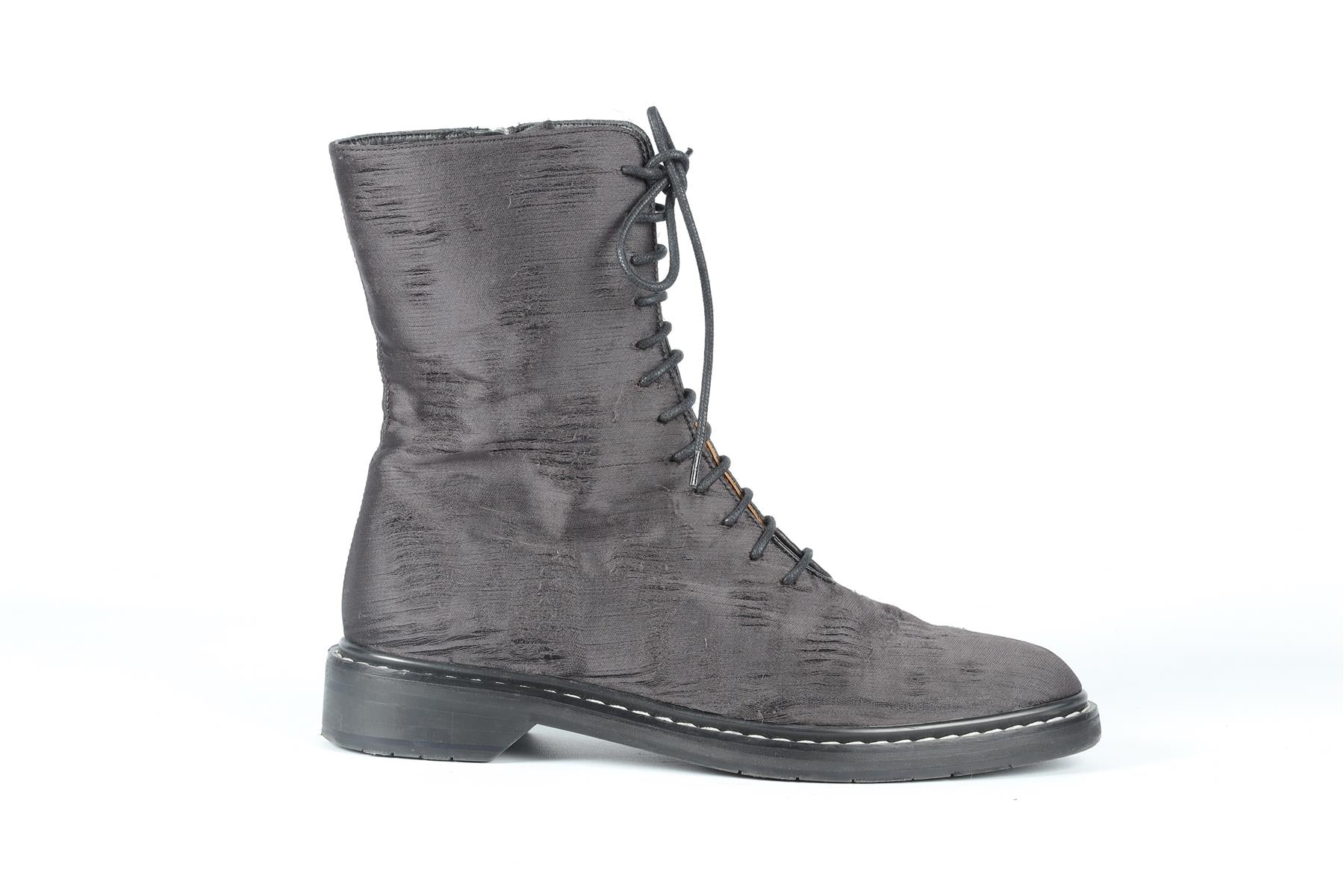 THE ROW BLACK FARA SATIN BOOTS EU 38.5 UK 5.5 US 8.5 - Image 2