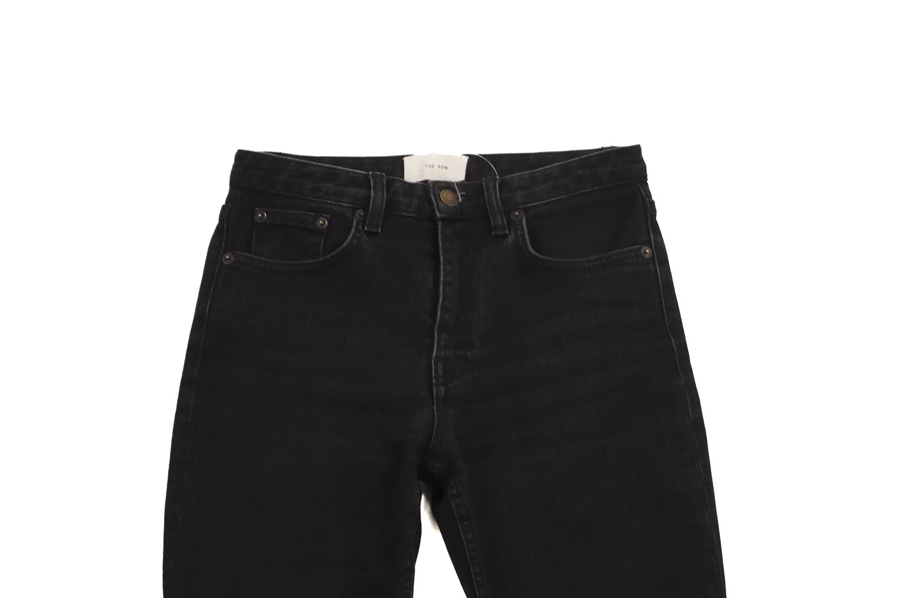 THE ROW BLACK HIGH RISE BOOTCUT JEANS US 0 UK 4 - Image 3