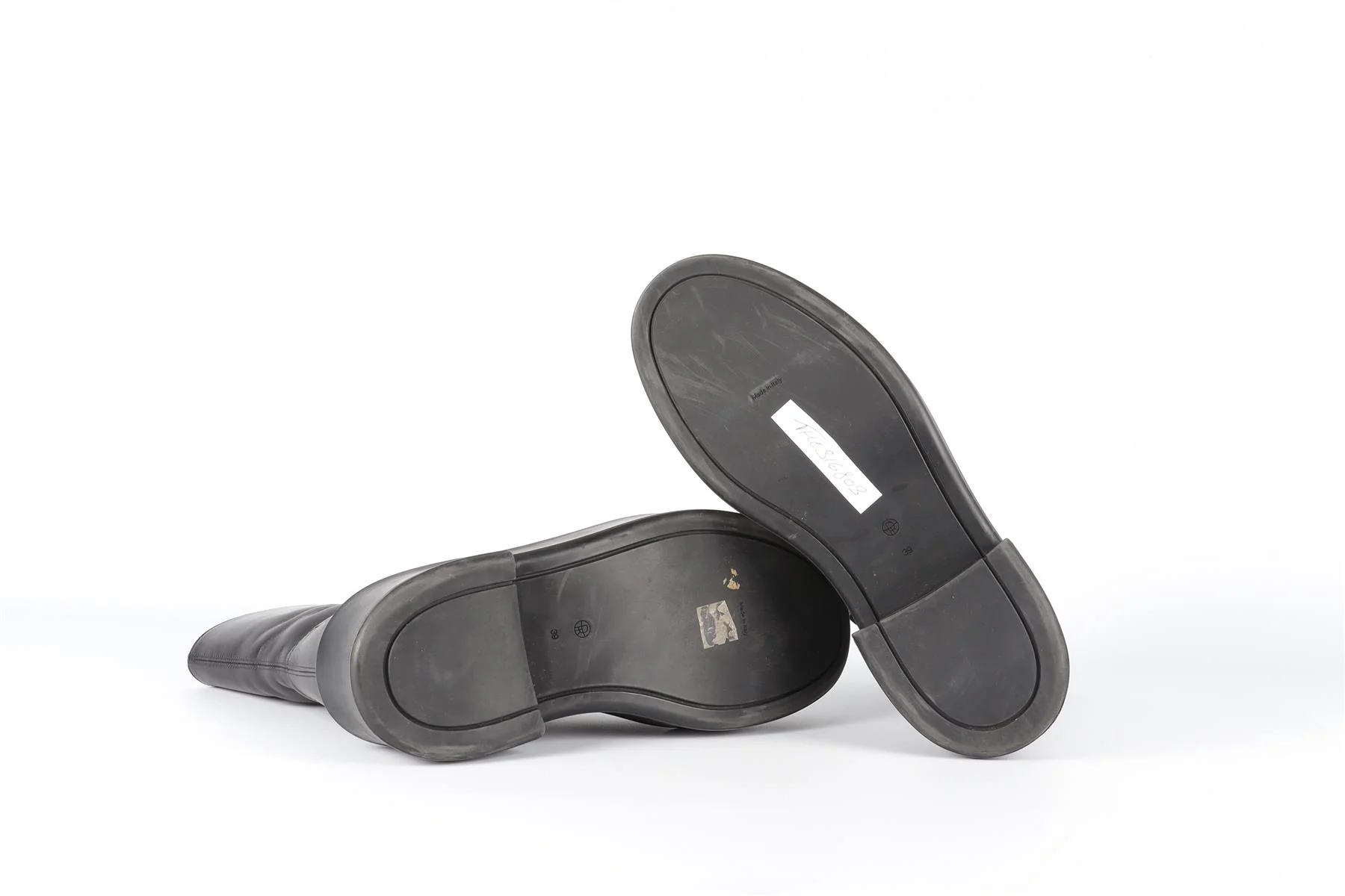 THE ROW BLACK LEATHER ANKLE BOOTS EU 39 UK 6 US 9 - Image 6