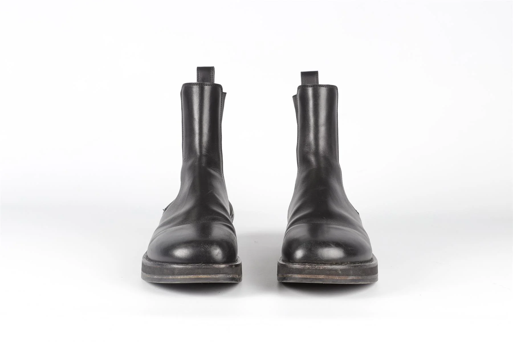 THE ROW BLACK LEATHER ANKLE BOOTS EU 39 UK 6 US 9 - Image 3