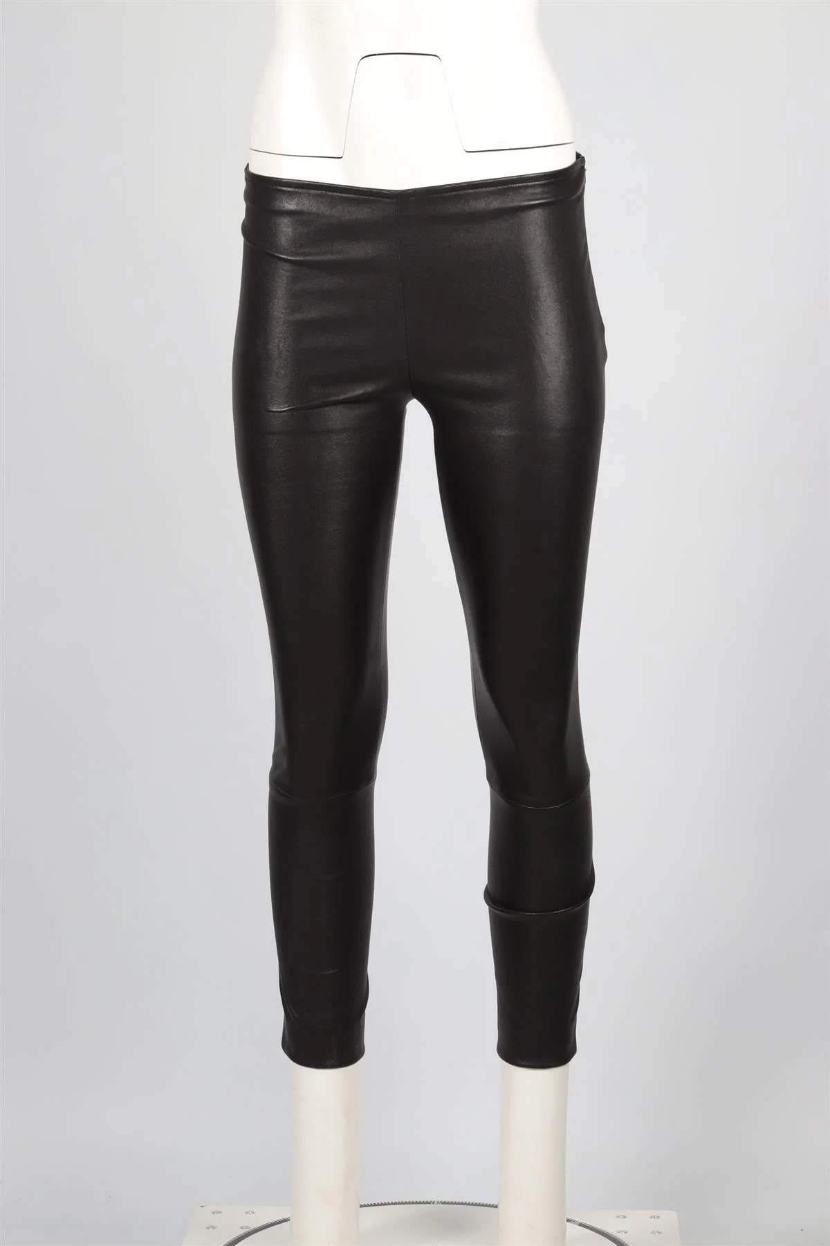 THE ROW BLACK LEATHER SKINNY PANTS MEDIUM - Image 2