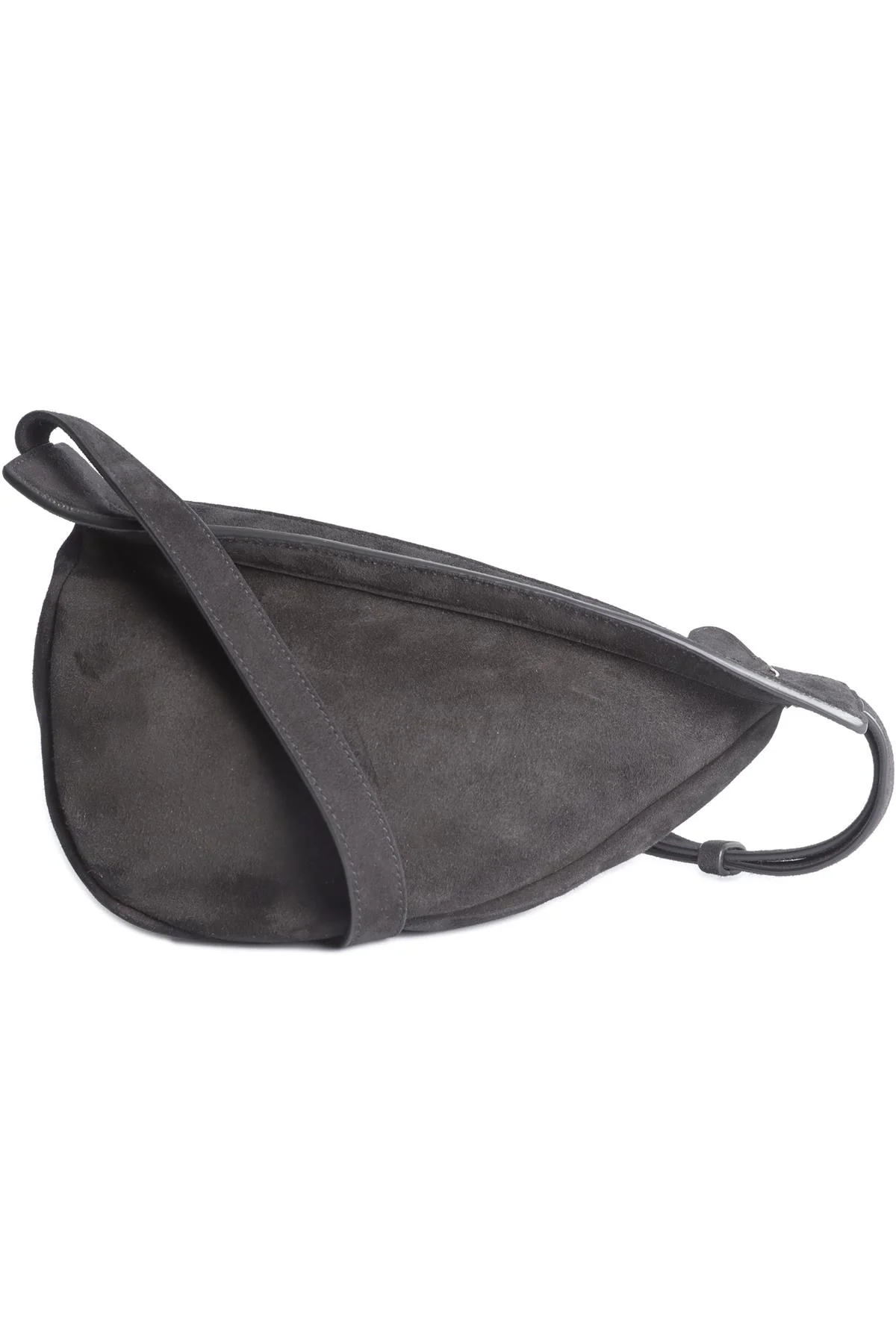 THE ROW BLACK SLOUCHY BANANA SMALL SUEDE SHOULDER BAG