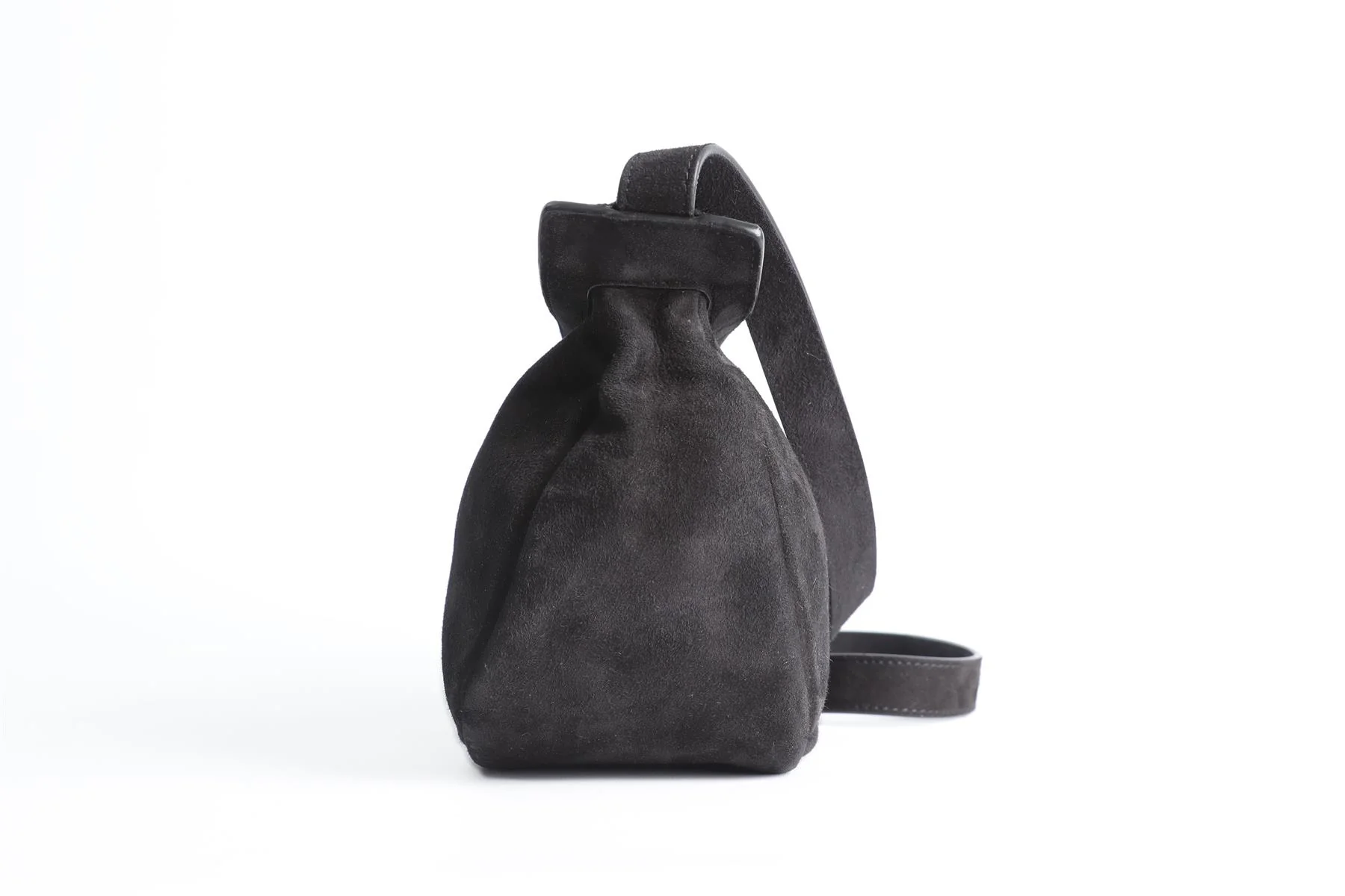 THE ROW BLACK SLOUCHY BANANA SMALL SUEDE SHOULDER BAG - Image 5