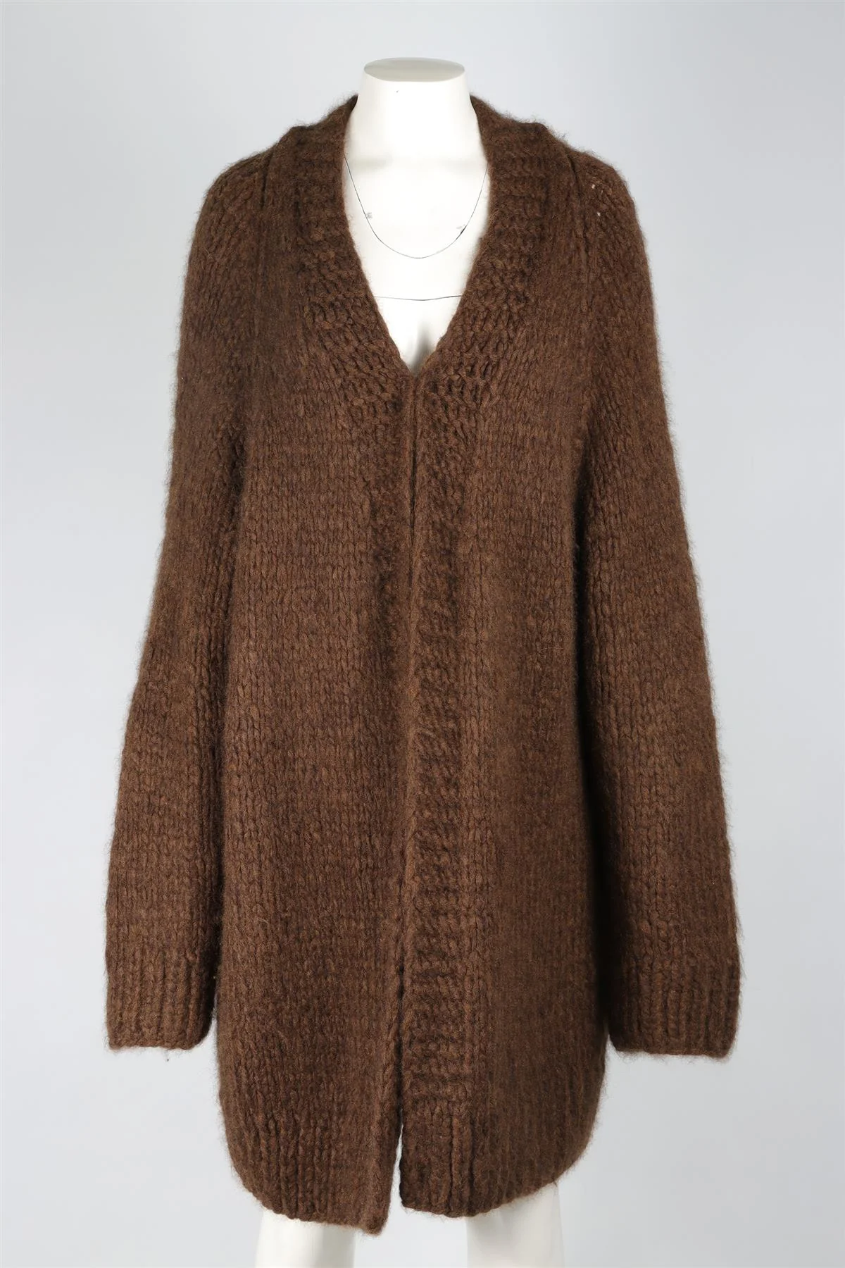 THE ROW BROWN CASHMERE CARDIGAN XSMALL - Image 2