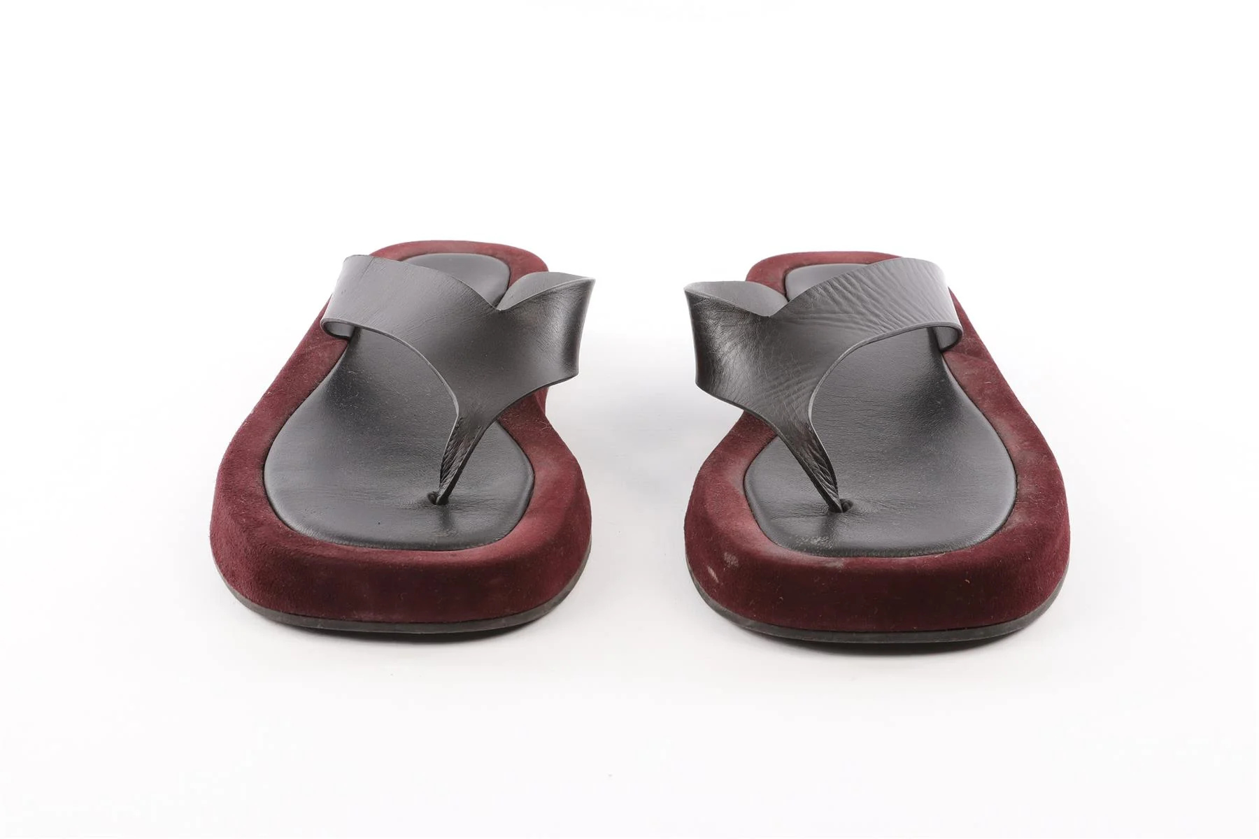 THE ROW BURGUNDY GINZA SUEDE FLIPFLOPS EU 40 UK 7 US 10 - Image 3
