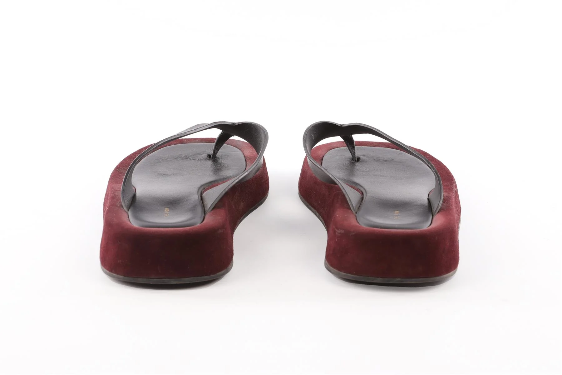 THE ROW BURGUNDY GINZA SUEDE FLIPFLOPS EU 40 UK 7 US 10 - Image 5