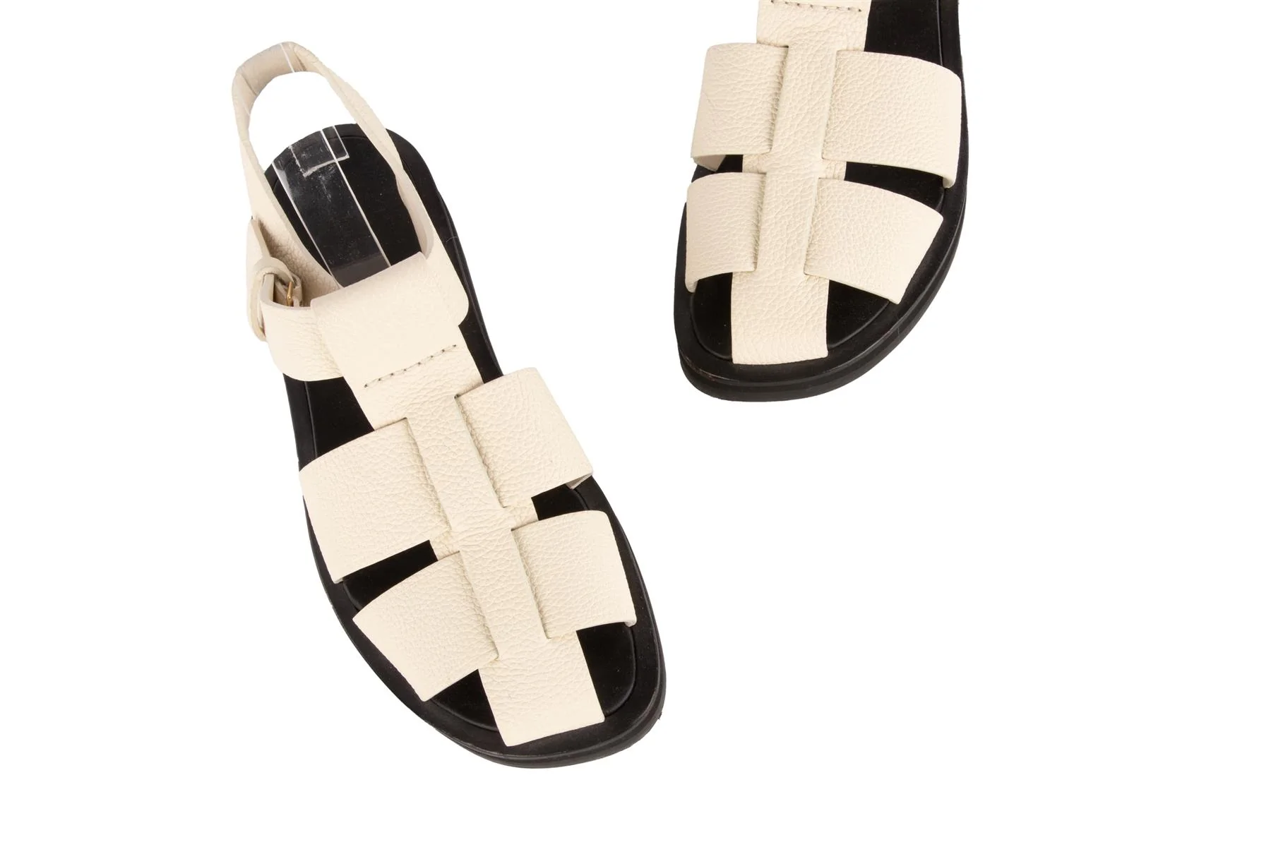 THE ROW IVORY FISHERMAN LEATHER SANDALS EU 38 UK 5 US 8 - Image 4