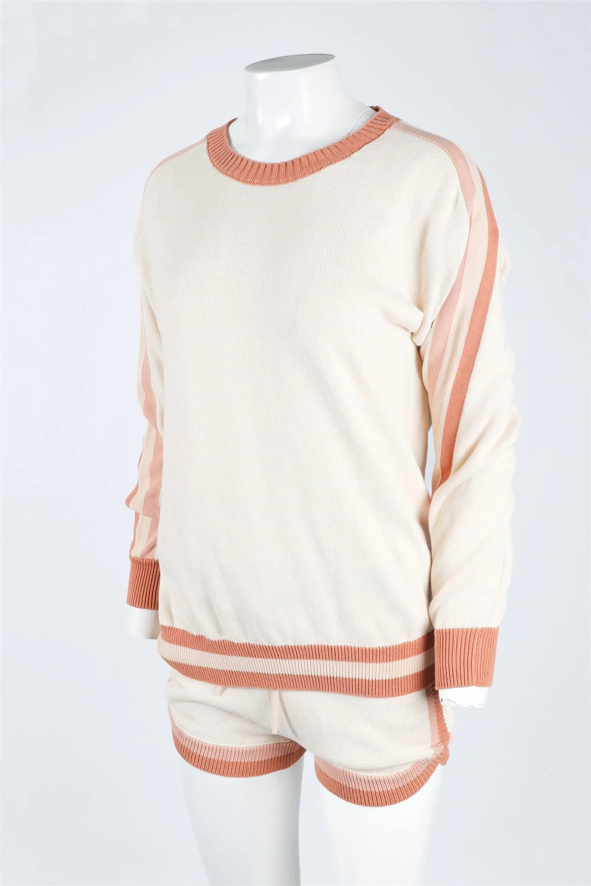 THE UPSIDE CREAM COTTON SWEATER AND SHORTS XSMALL - Image 3