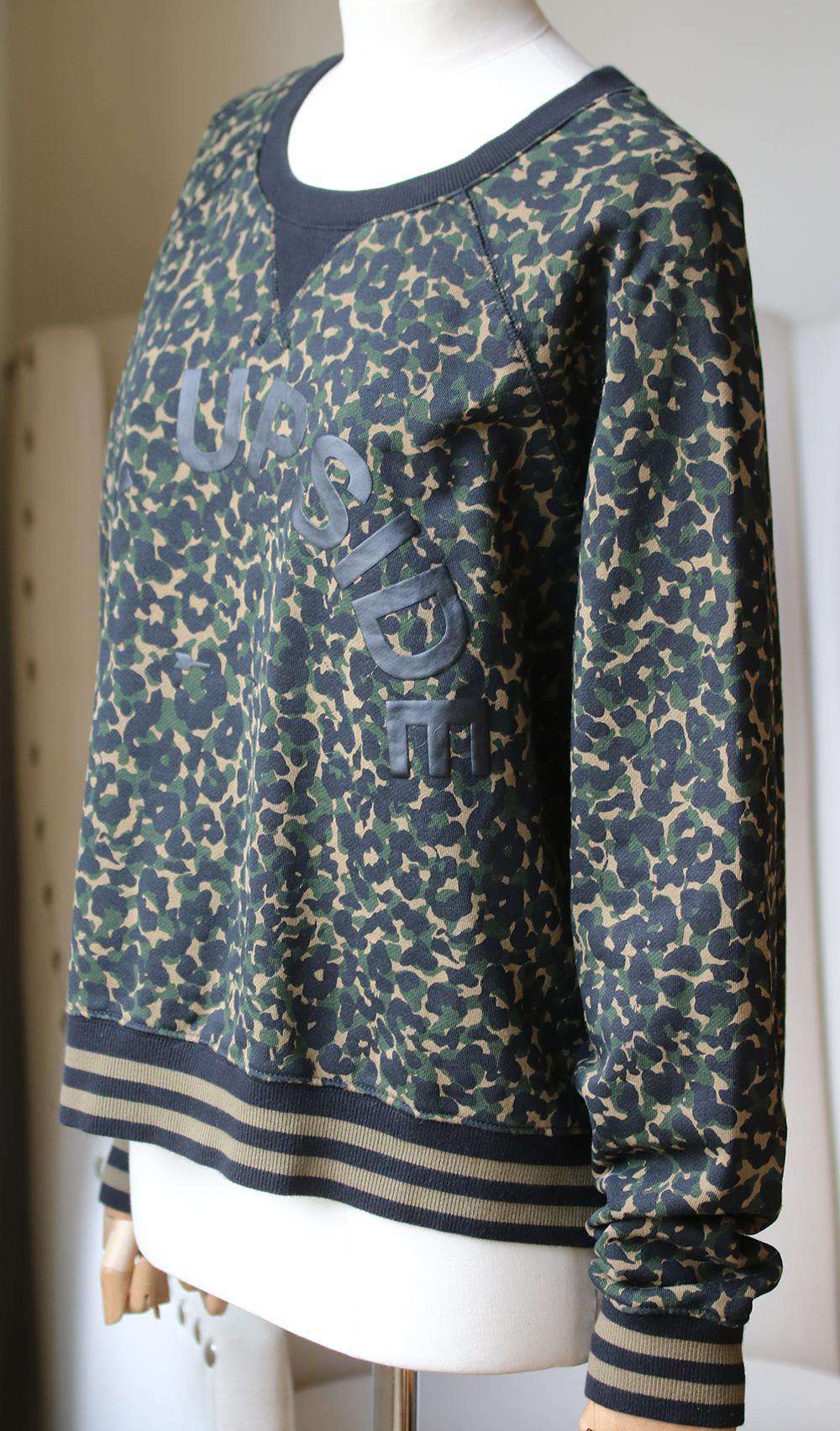 THE UPSIDE LEOPARD PRINT CAMOUFLAGE COTTON SWEATER LARGE - Image 3