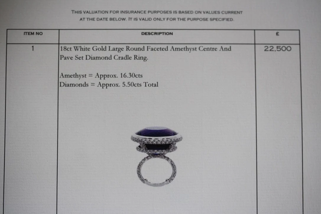 THEO FENNELL AMETHYST AND DIAMOND WHITE GOLD RING - Image 10