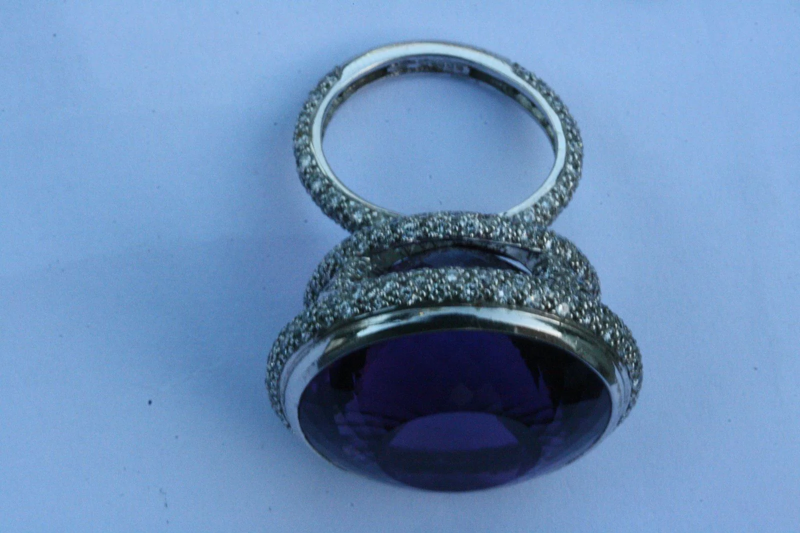 THEO FENNELL AMETHYST AND DIAMOND WHITE GOLD RING - Image 4
