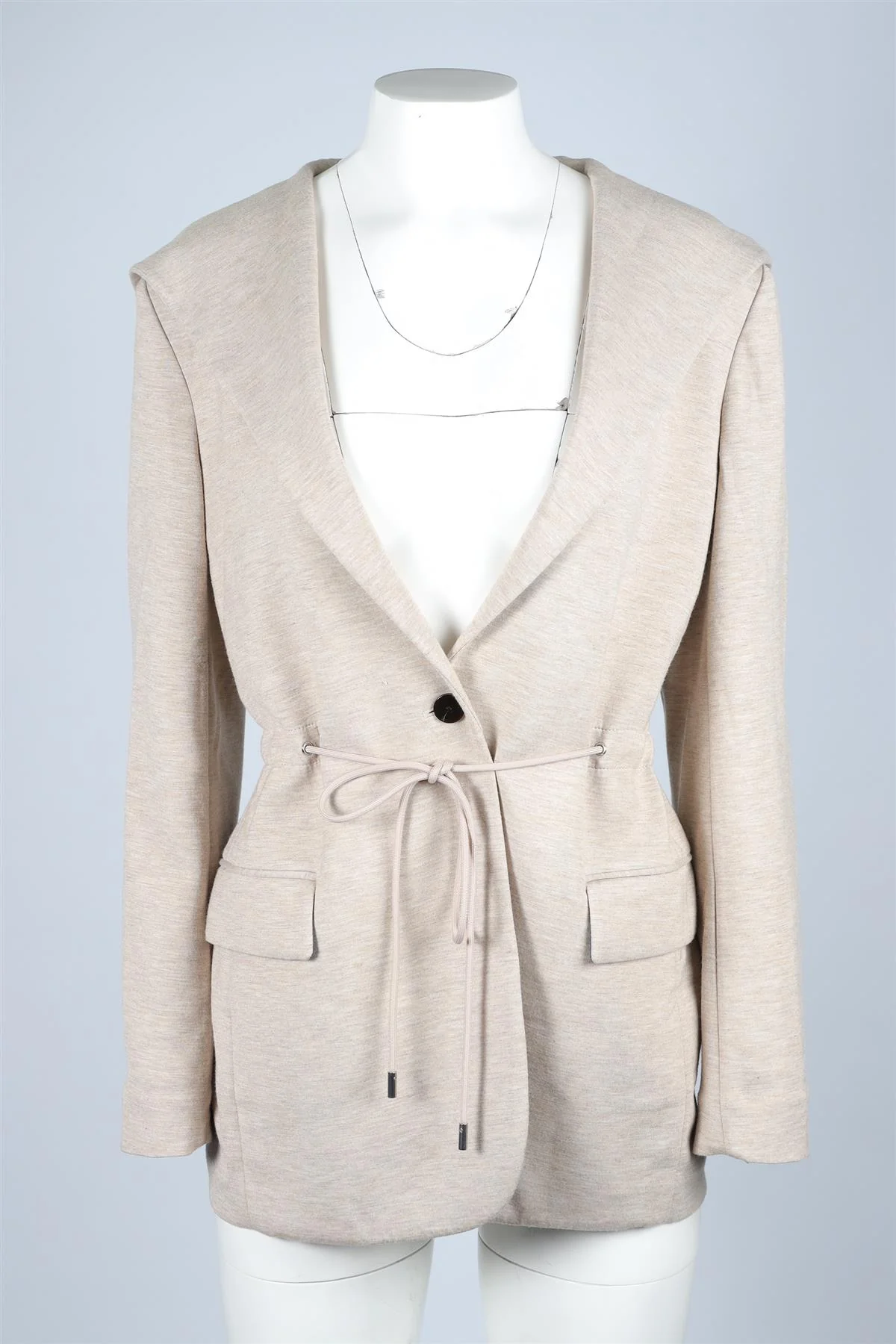 THEORY BEIGE JERSEY JACKET MEDIUM - Image 2