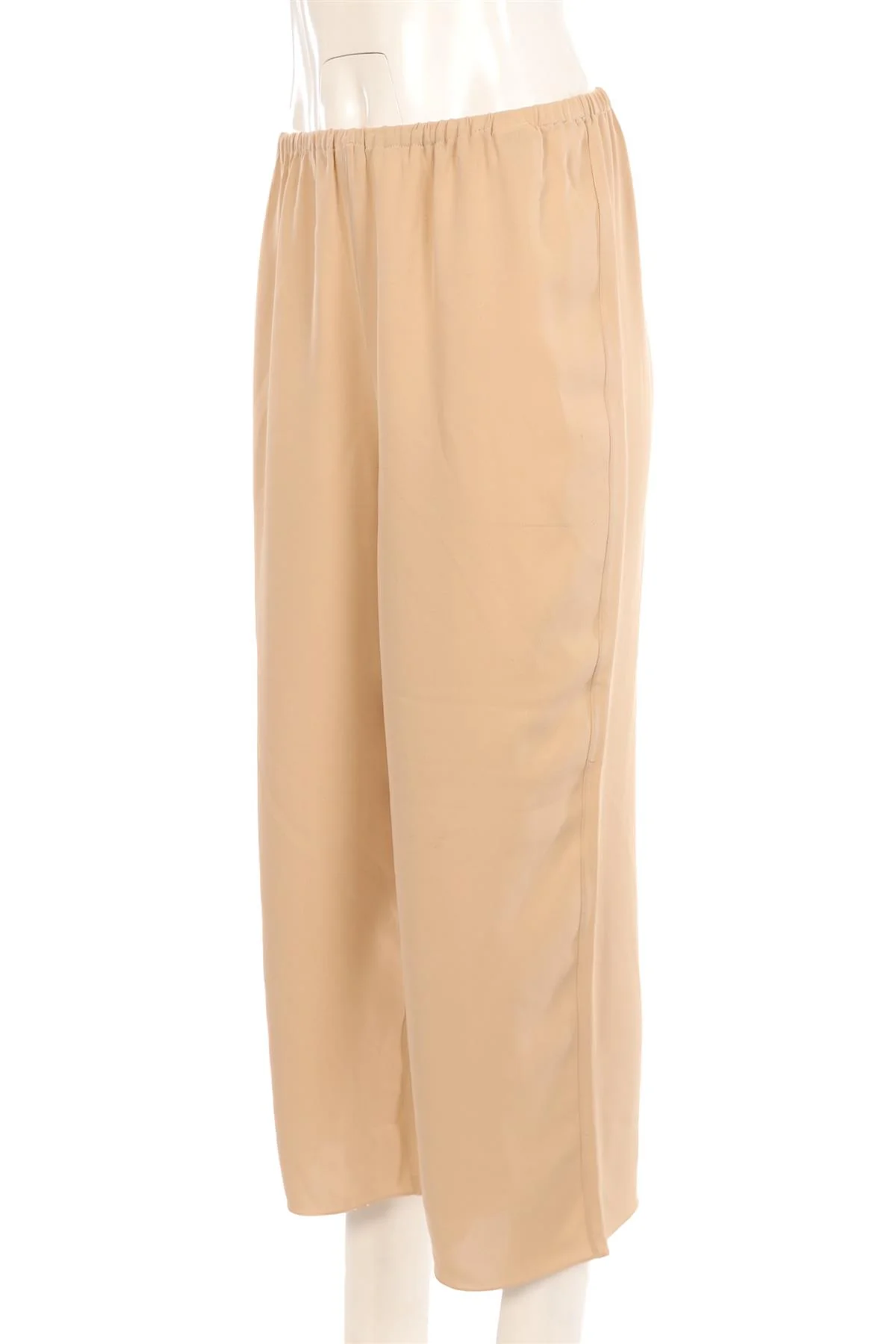 THEORY BEIGE SILK WIDE LEG PANTS SMALL - Image 4