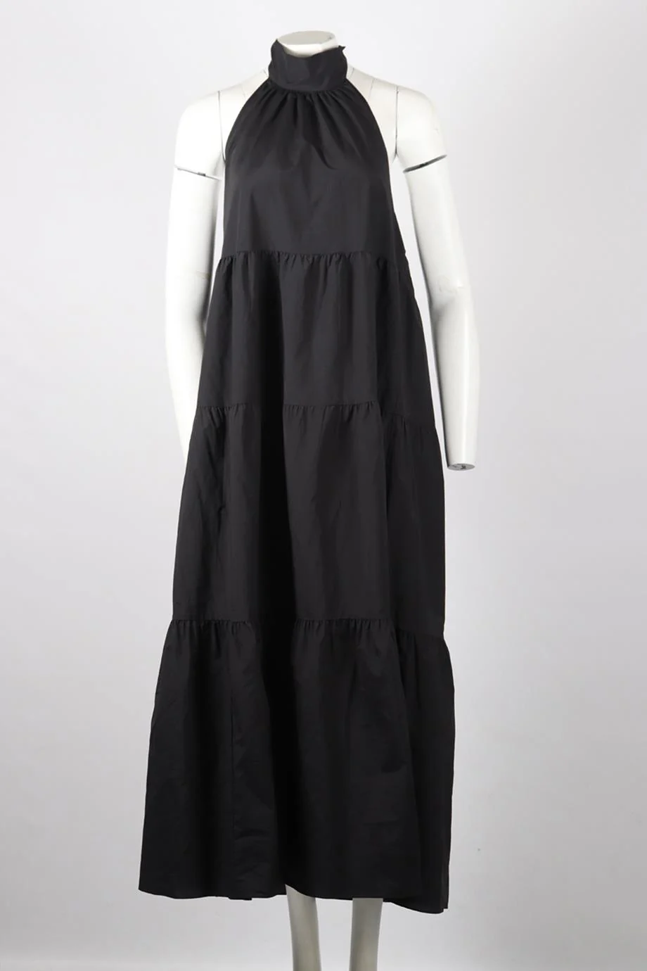 THEORY COTTON BLEND HALTERNECK MAXI DRESS MEDIUM - Image 2