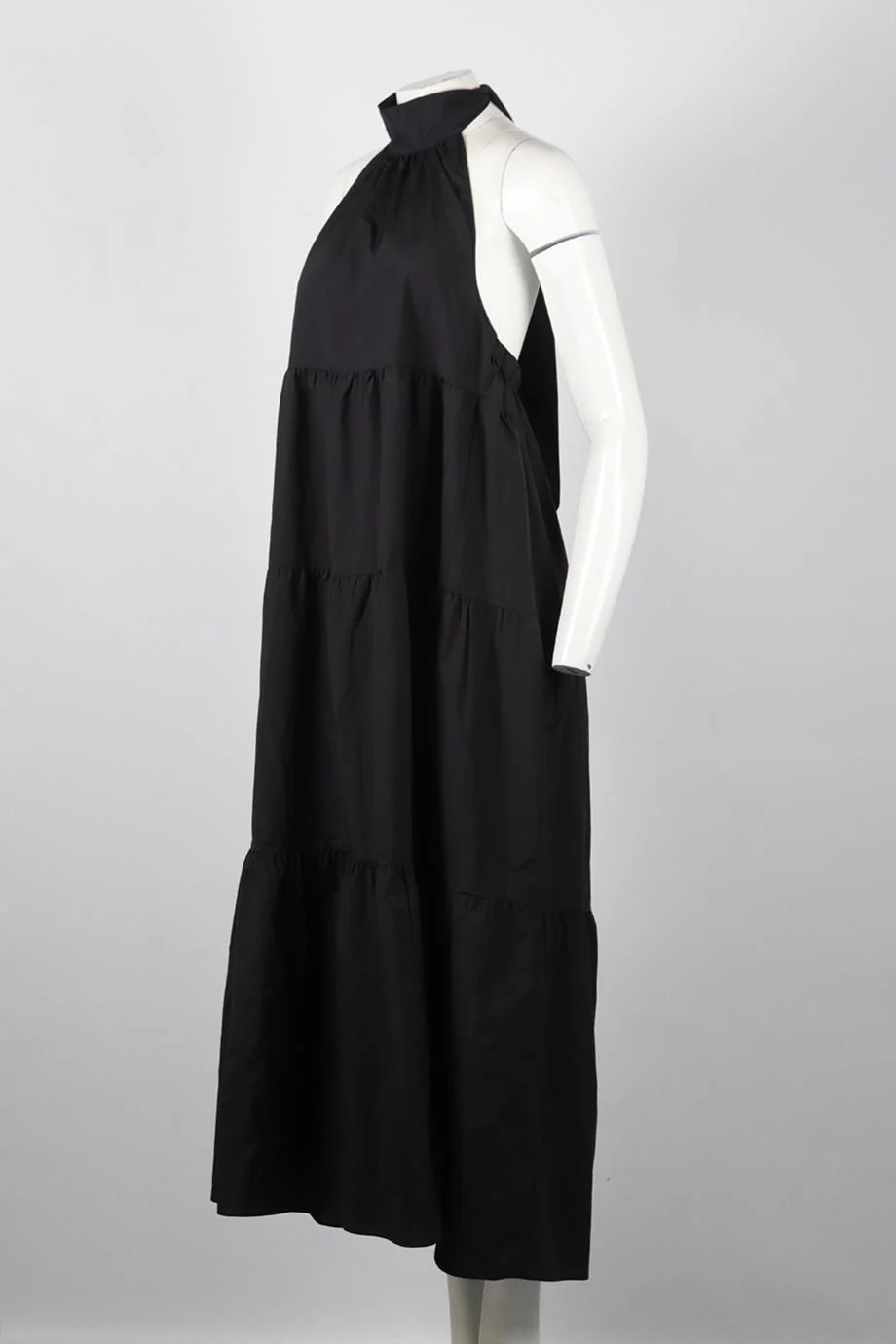 THEORY COTTON BLEND HALTERNECK MAXI DRESS MEDIUM - Image 3