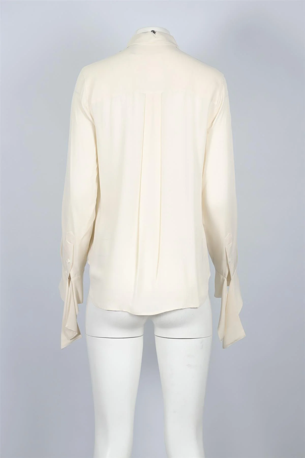 THEORY CREAM SILK SHIRT SMALL - Image 4