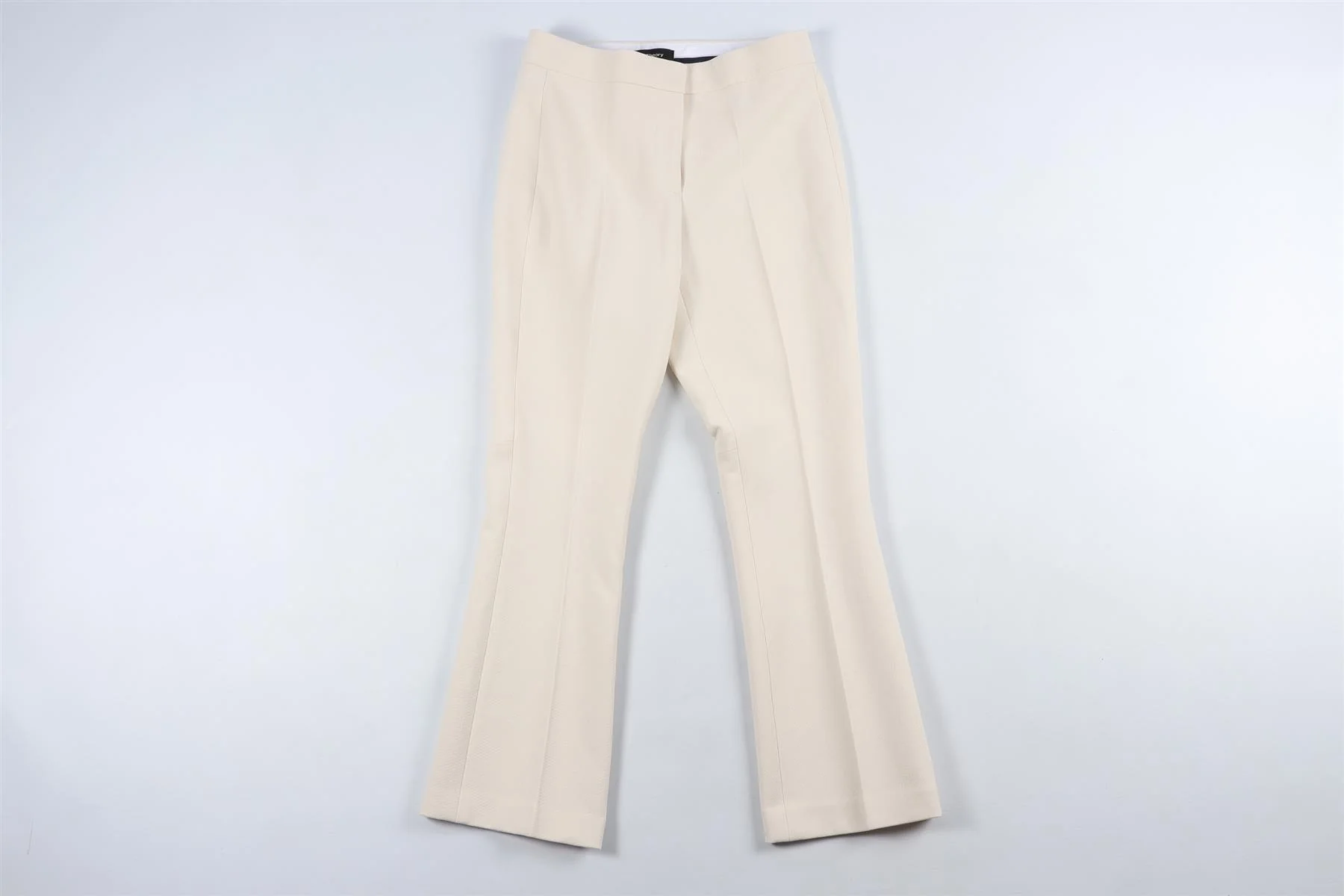 THEORY CREAM WOVEN STRAIGHT LEG TROUSERS US 0 UK 4 - Image 2