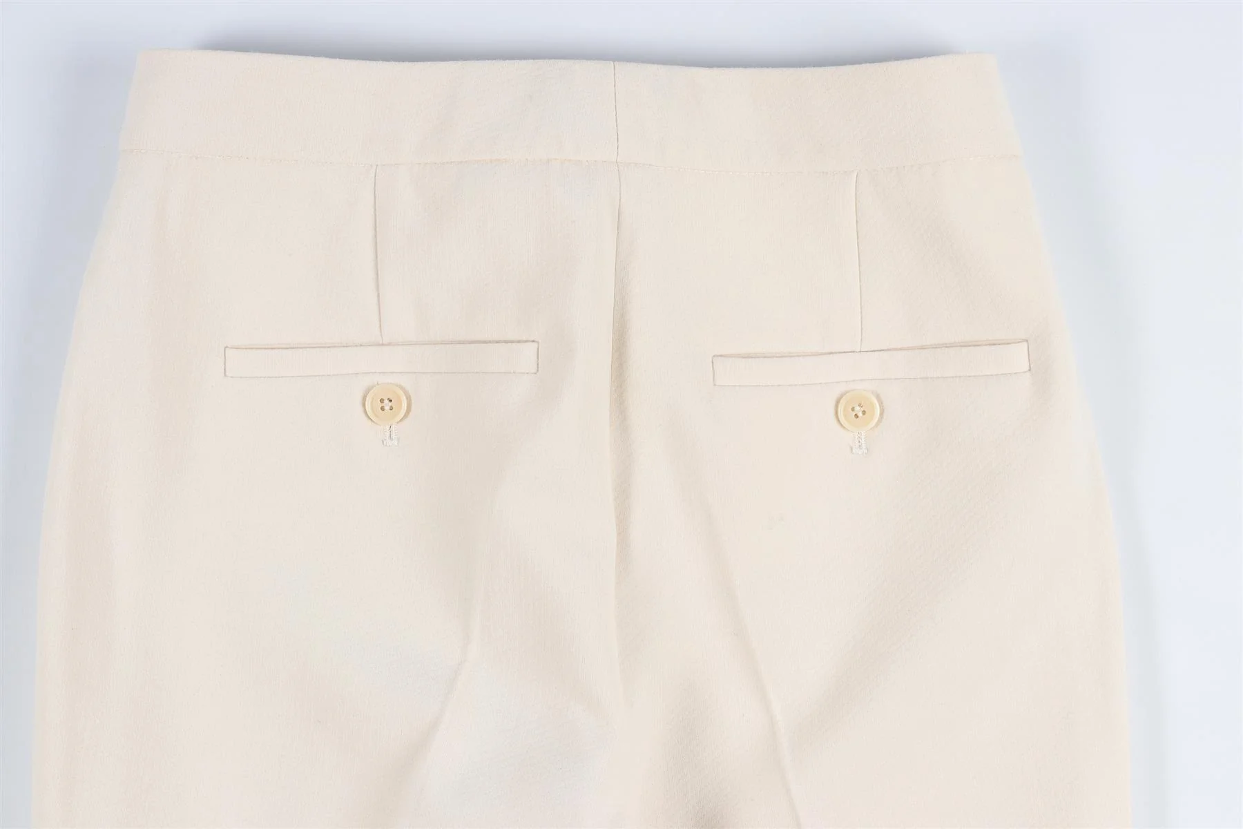 THEORY CREAM WOVEN STRAIGHT LEG TROUSERS US 0 UK 4 - Image 5
