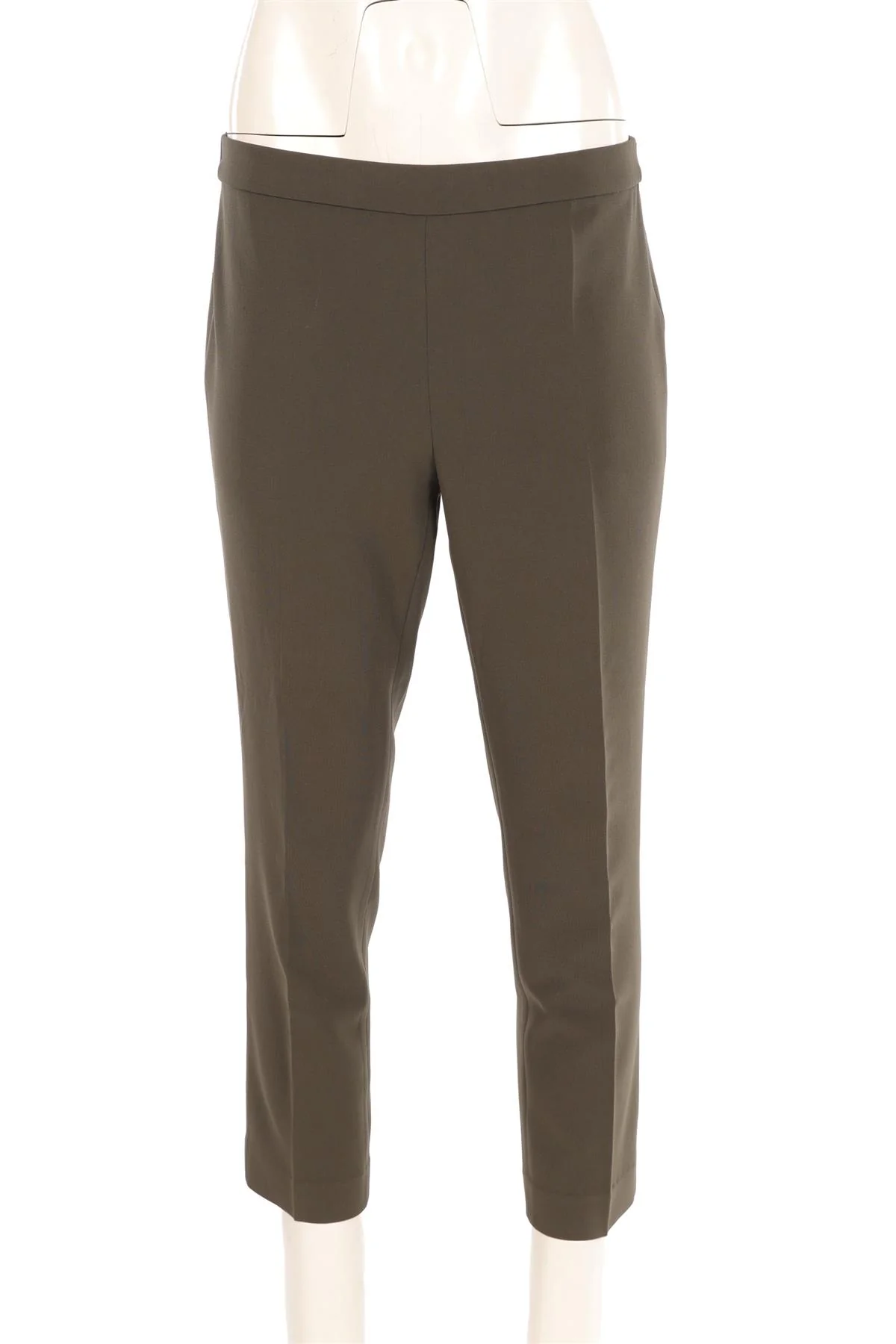THEORY GREEN CREPE STRAIGHT LEG PANTS US 4 UK 8 - Image 2
