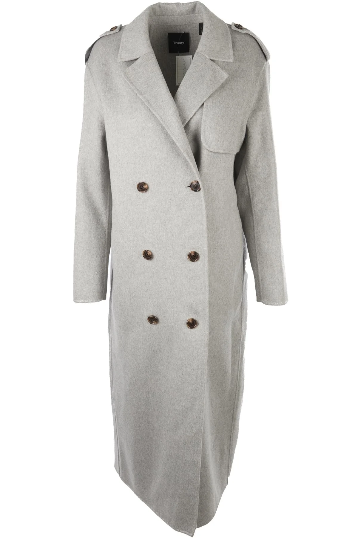 THEORY GREY CASHMERE COAT MEDIUM