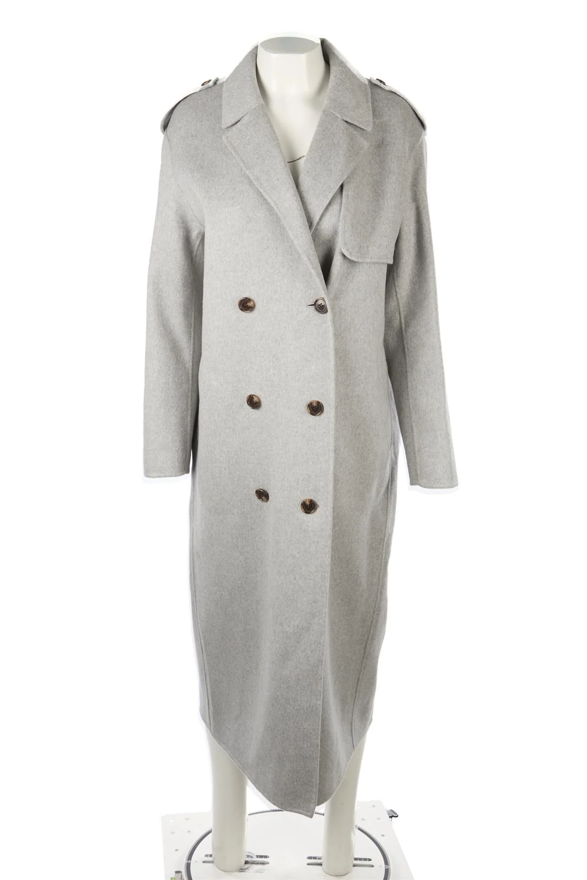 THEORY GREY CASHMERE COAT MEDIUM - Image 2