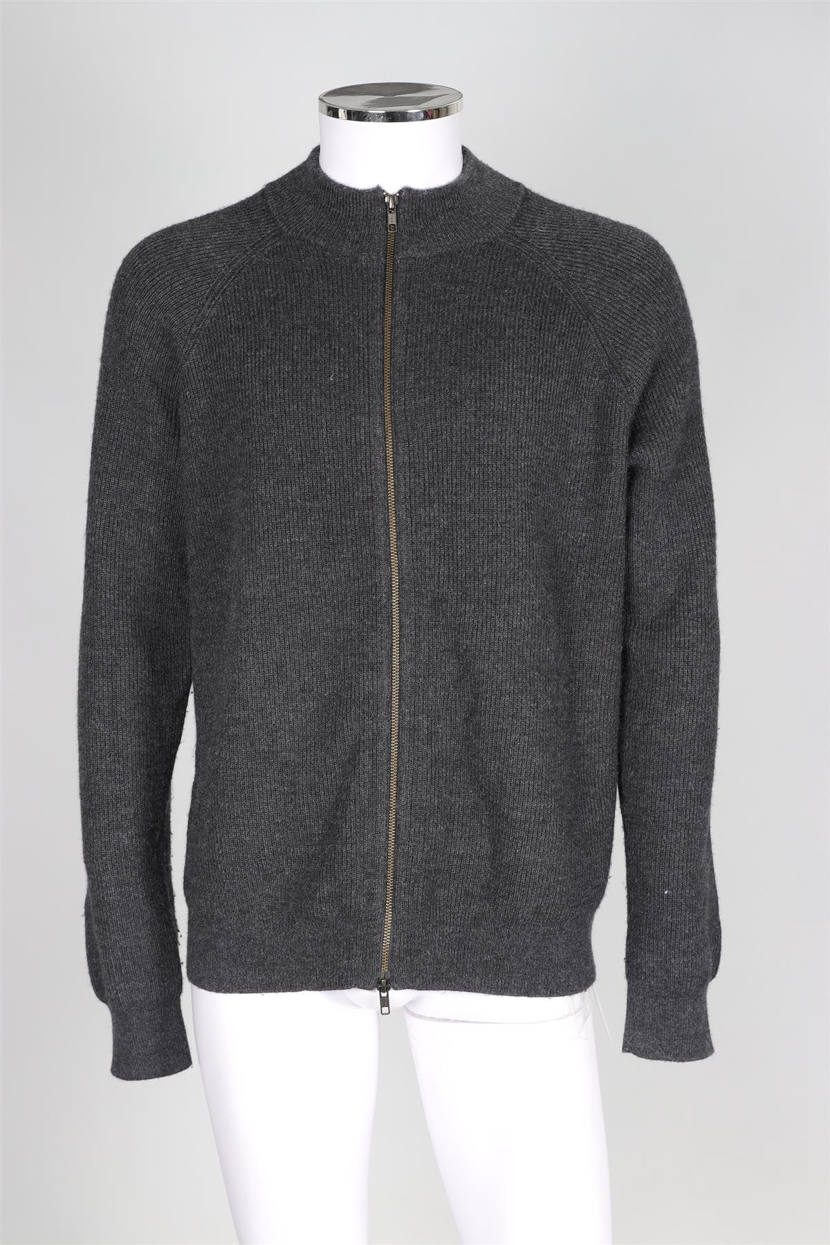 THEORY GREY MEN'S WOOL CARDIGAN XLARGE - Image 2