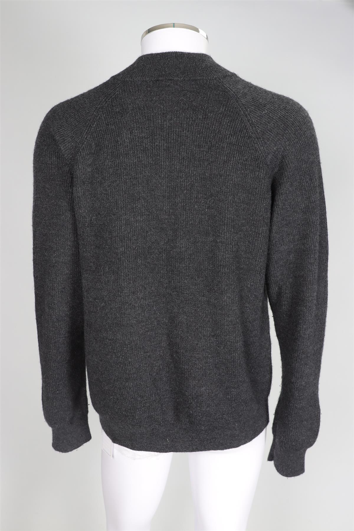 THEORY GREY MEN'S WOOL CARDIGAN XLARGE - Image 4