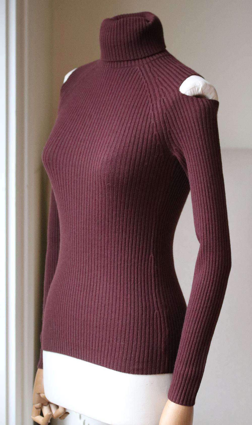 THEORY JEMLISS CUTOUT RIBBED WOOL BLEND SWEATER XSMALL - Image 2