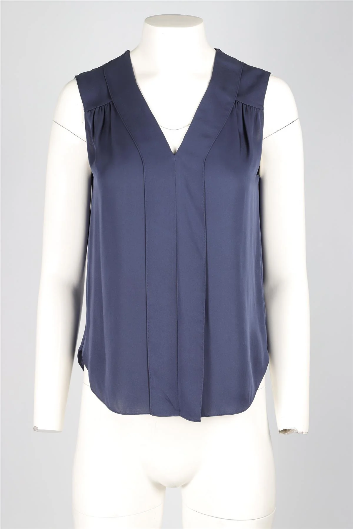 THEORY NAVY SILK TOP SMALL - Image 2